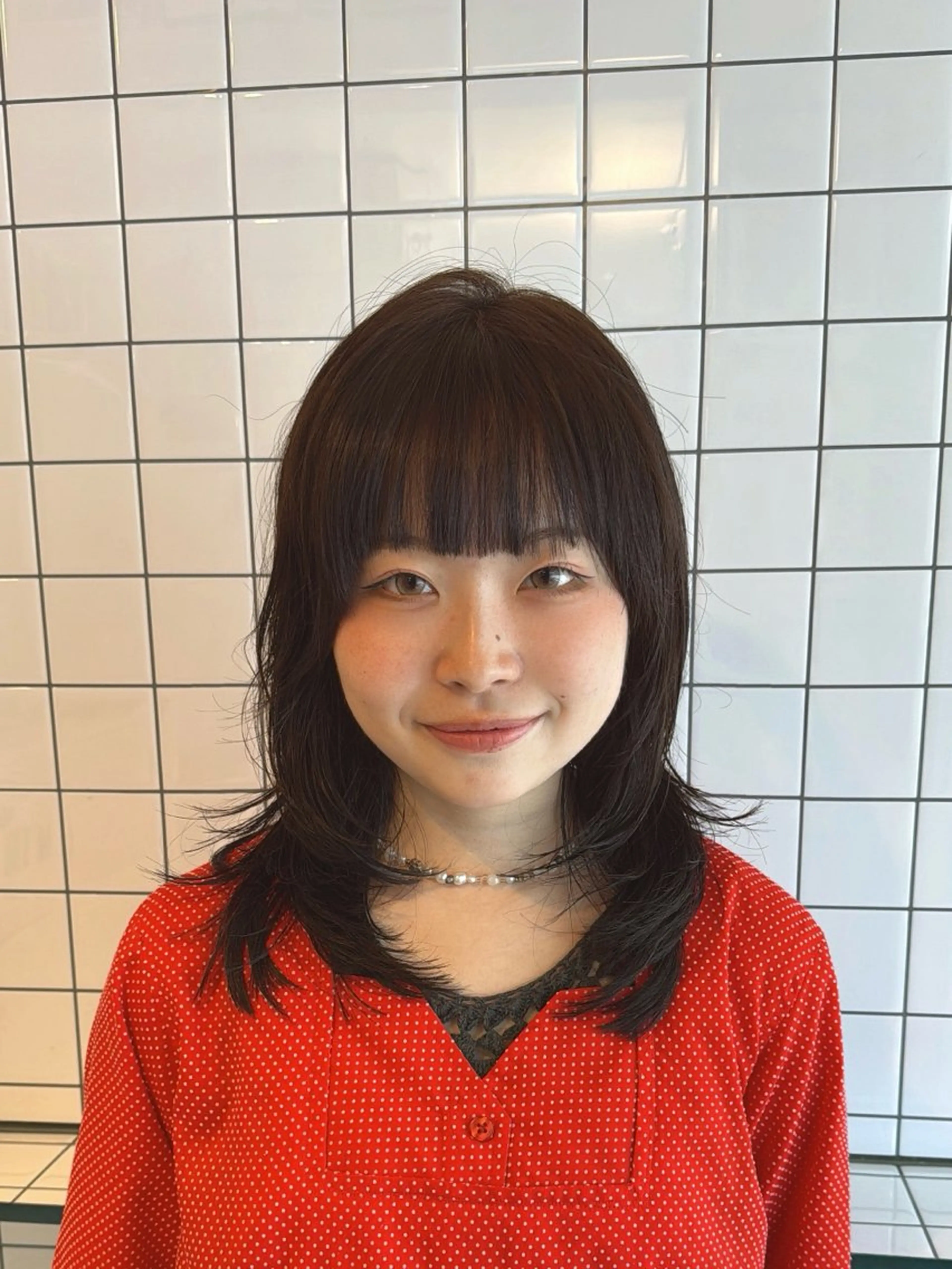 ミディアム カット ウルフレイヤー エクステ/kokiのヘアスタイル