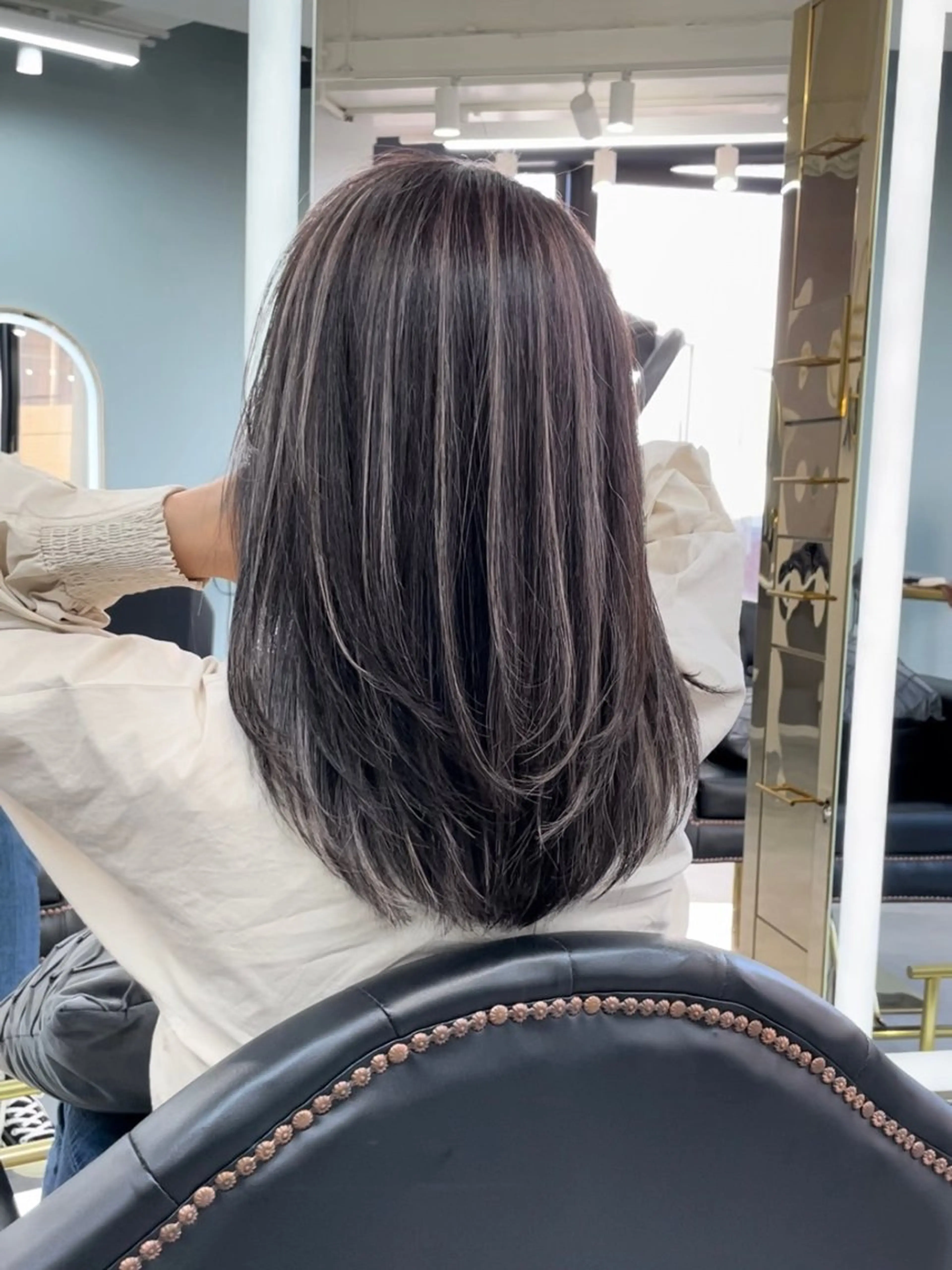 セミロング ハイライト senjyu GINZA所属・バレイヤージュ/ハイ ライト/庄司鉄平のヘアスタイル