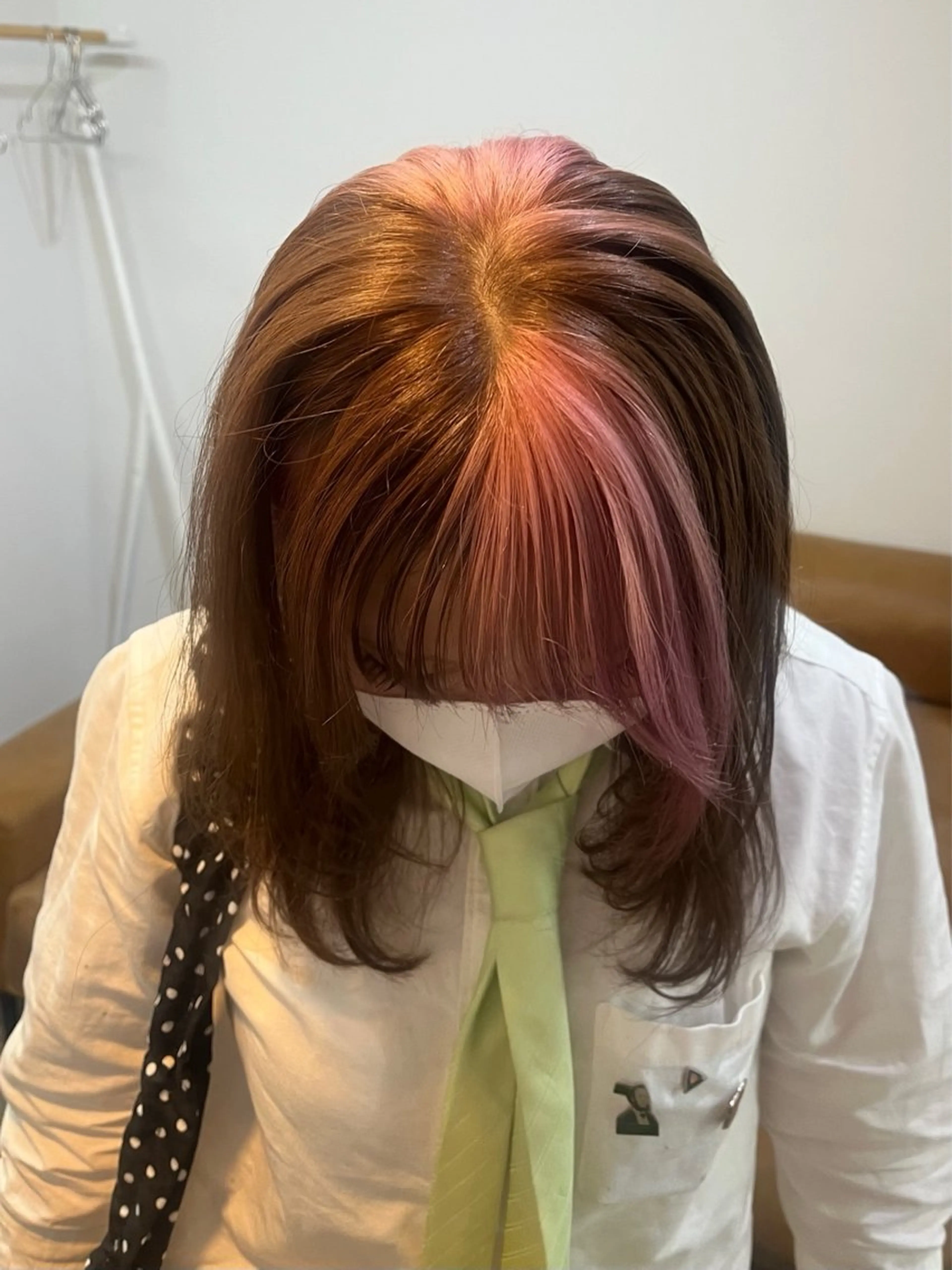 セミロング カラー ブリーチ デザインカラー ハイトーンカラー カット ヘアカラー トリートメント ハイトーン/心斎橋/ honomiのヘアスタイル