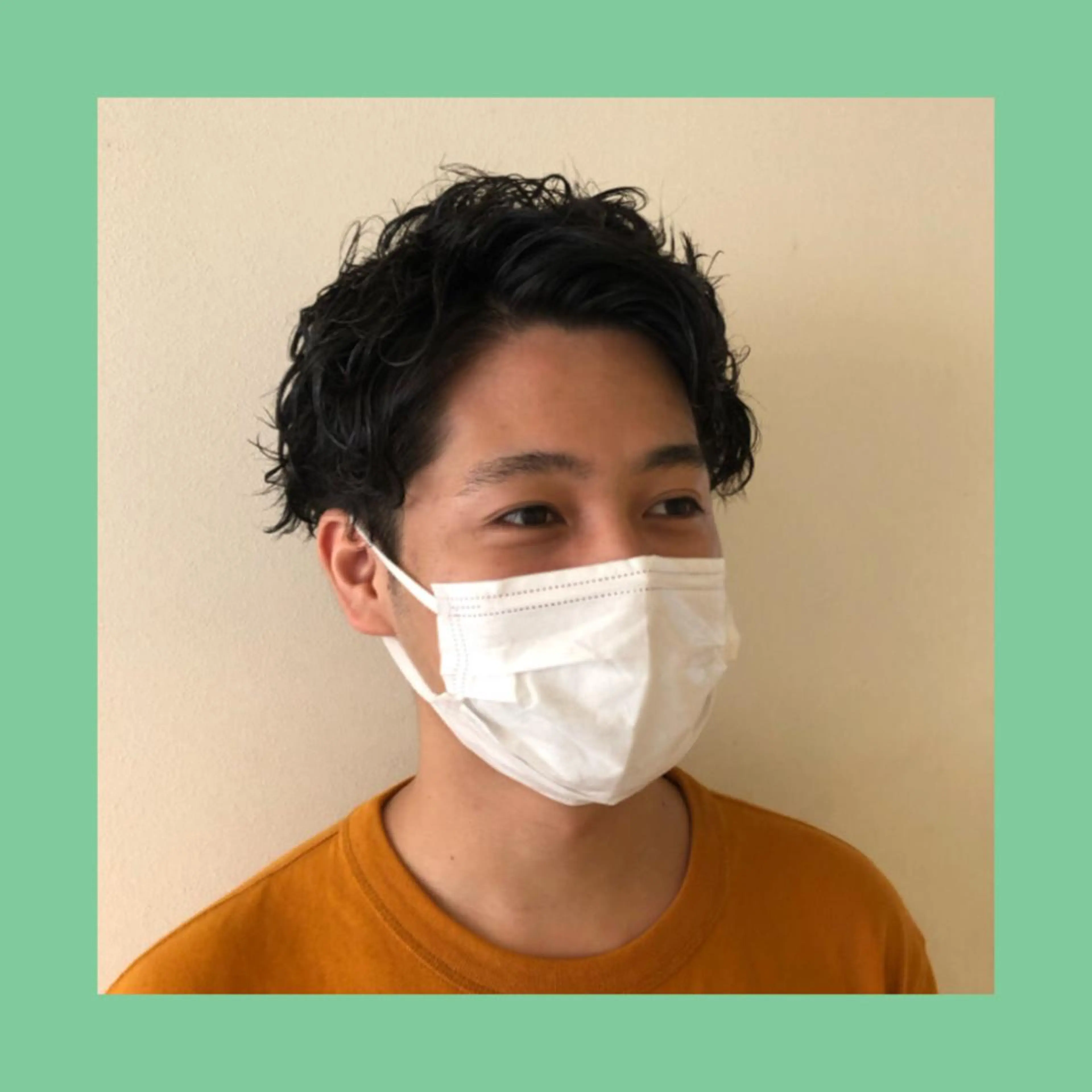 パーマ メンズ アップバング 森本　舞✴︎ 似合わせパーマのヘアスタイル