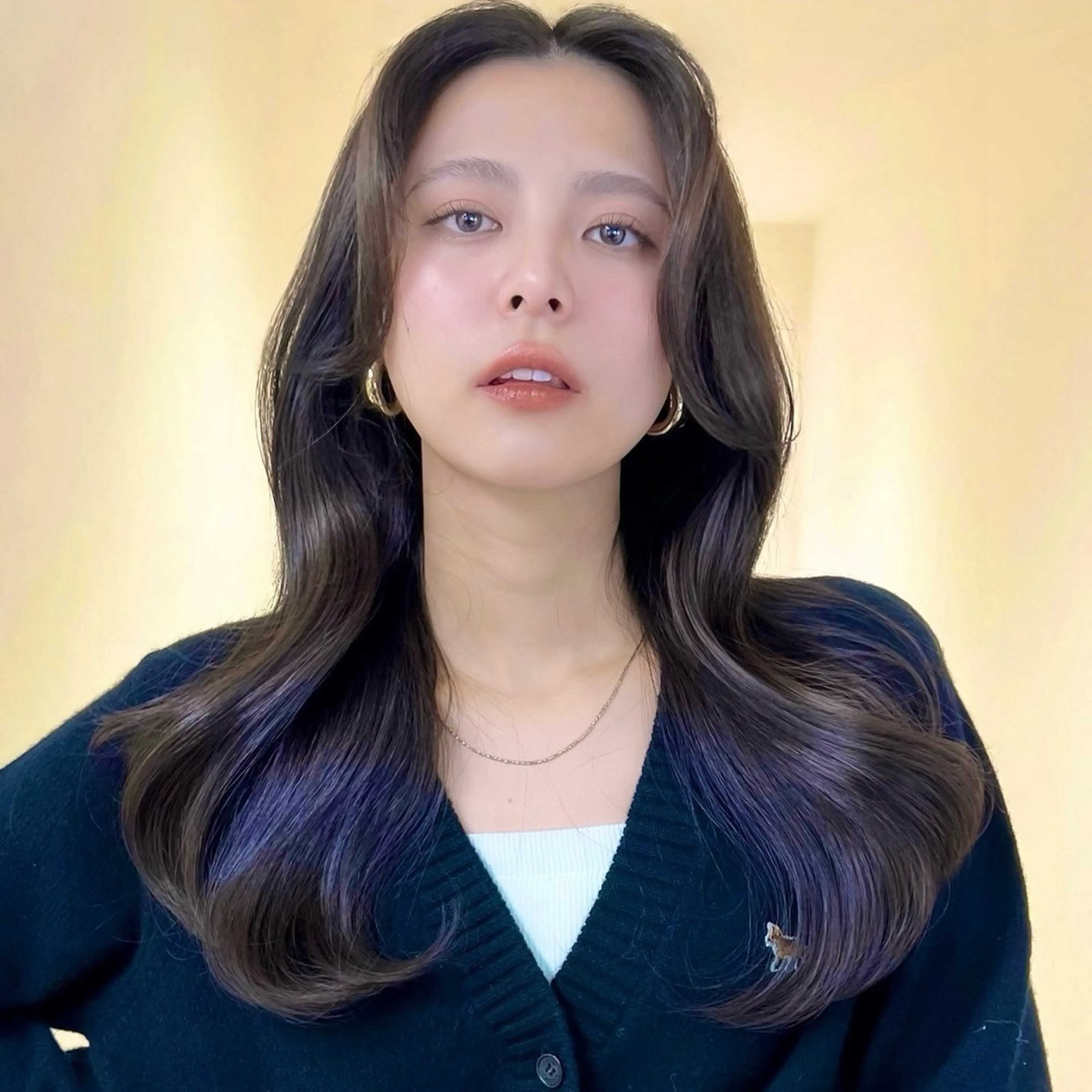 ロング 韓国風ヘア レイヤーカット 小顔カット カット ヘアカラー トリートメント AI TOKYO　S所属・mizuki 【韓国レイヤー】のヘアスタイル