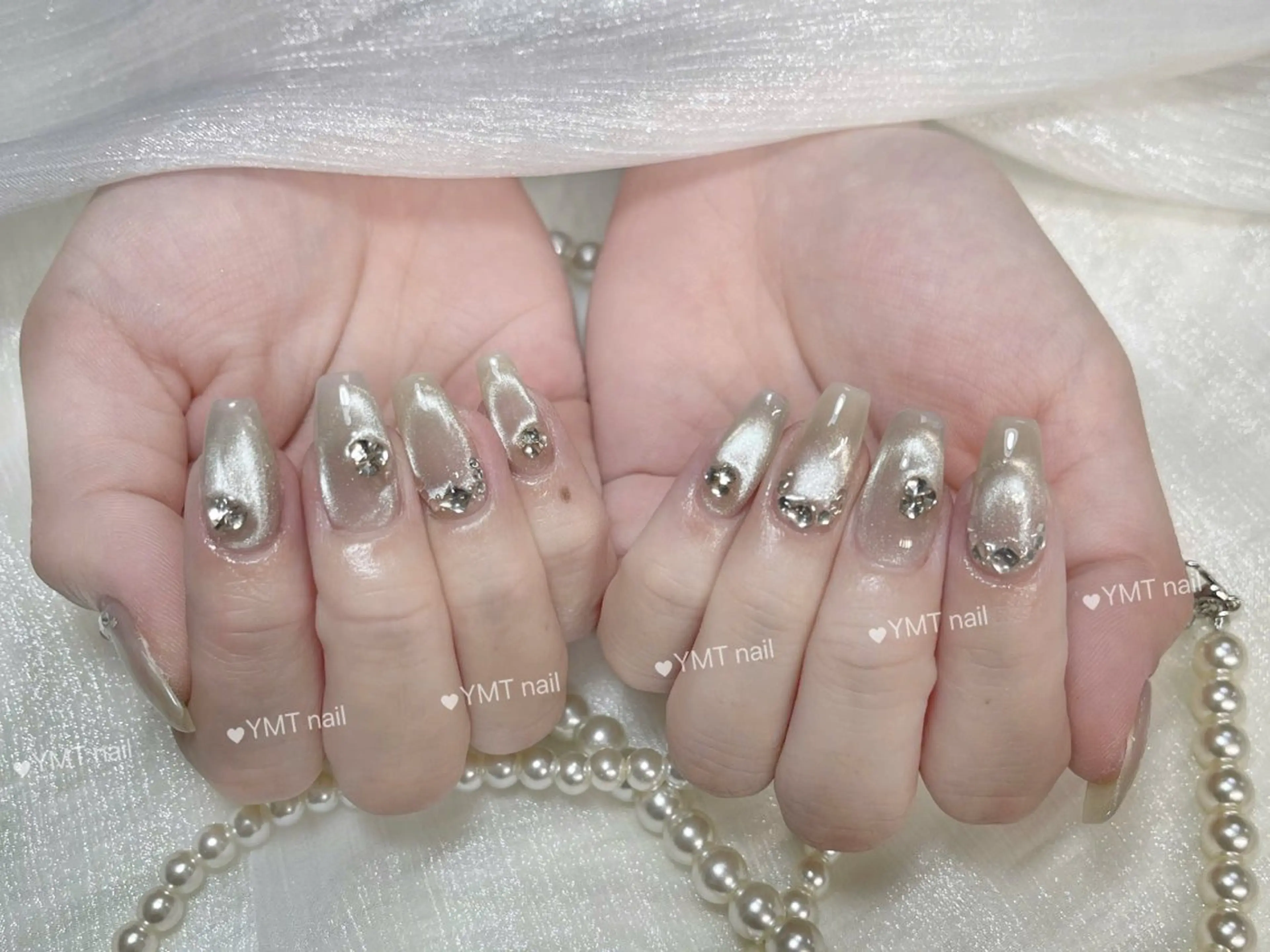 ネイル 長さ出し フットネイル ジェルネイル 韓国ネイル マグネットネイル ハンドネイル YMT NailStudioのネイルデザイン