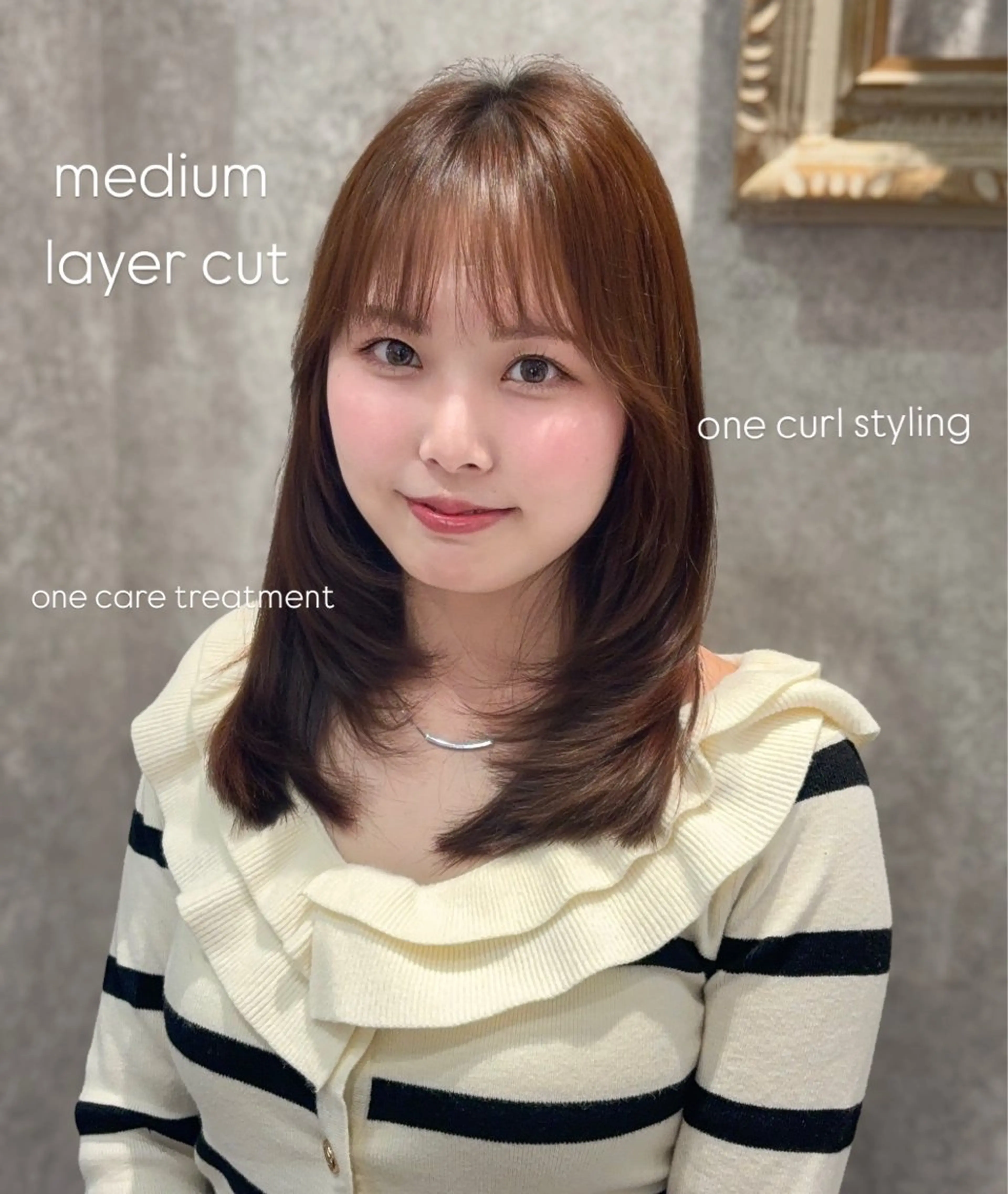 ミディアム ミディアムレイヤー レイヤーカット 🤍韓国ヘア/ 楓🤍のヘアスタイル