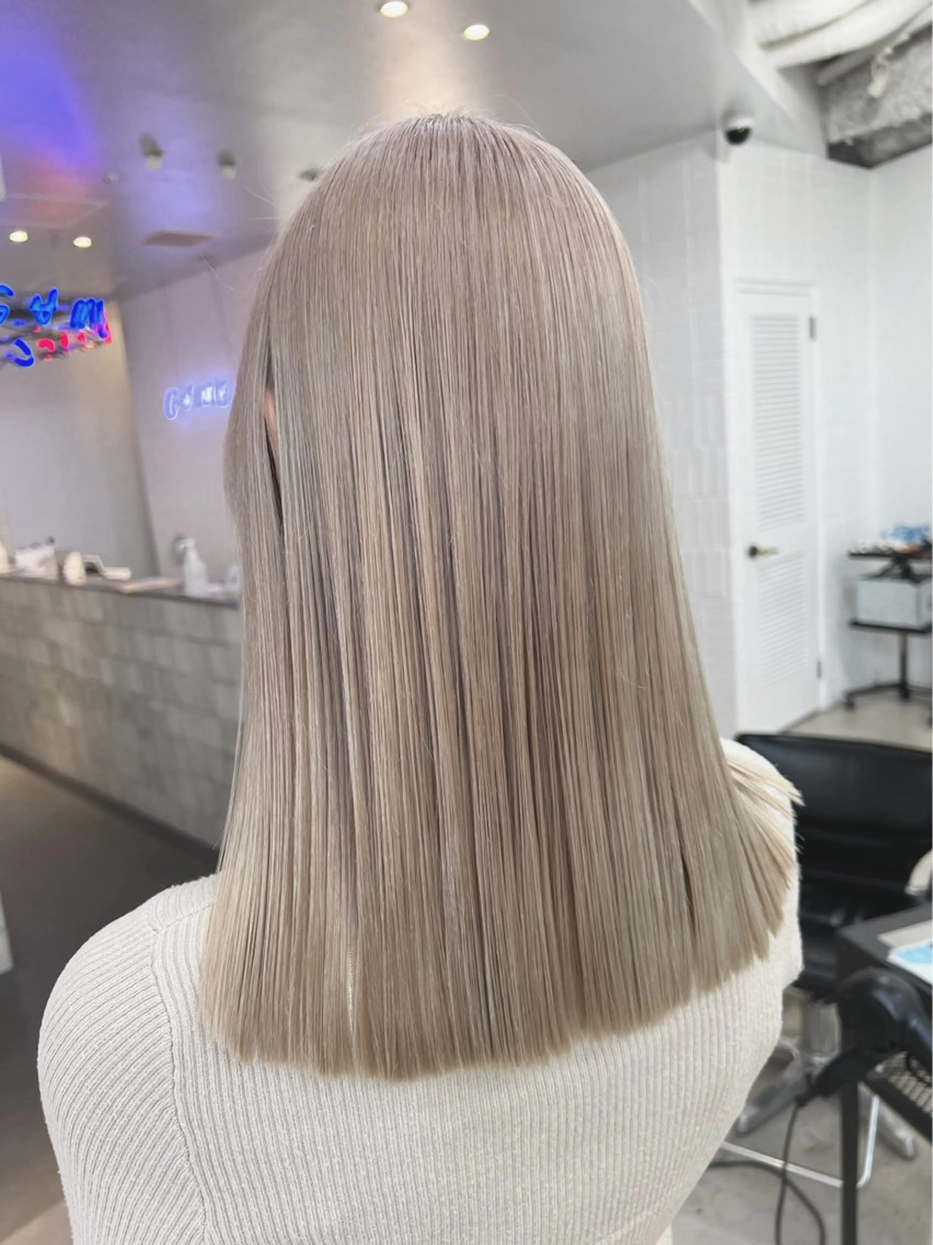 セミロング カラー ヘアアレンジ ブリーチ 髪質改善 🍯傷ませないカラー 髪質改善🍯彪雅のヘアスタイル