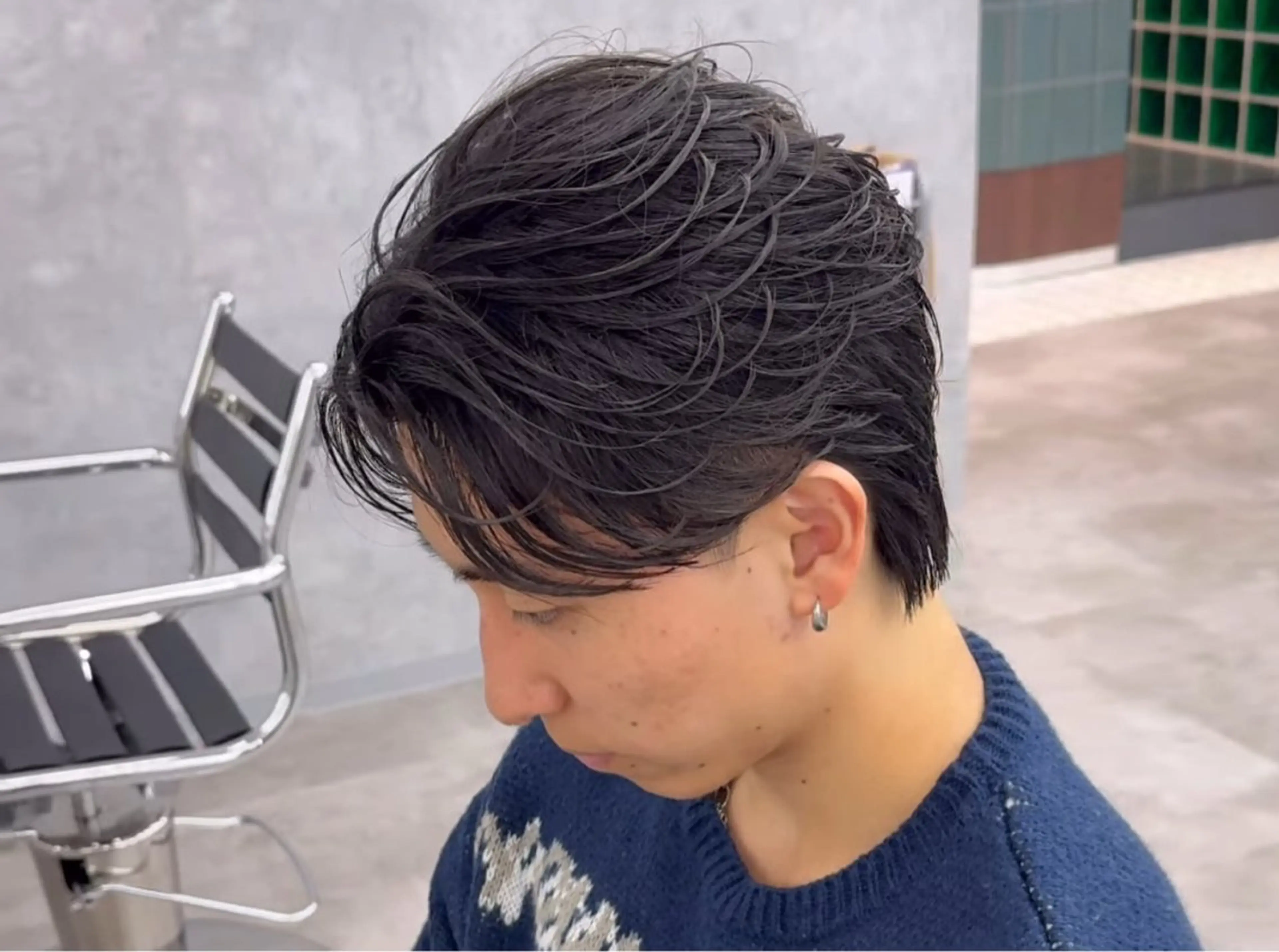 カット+フェザーパーマの写真