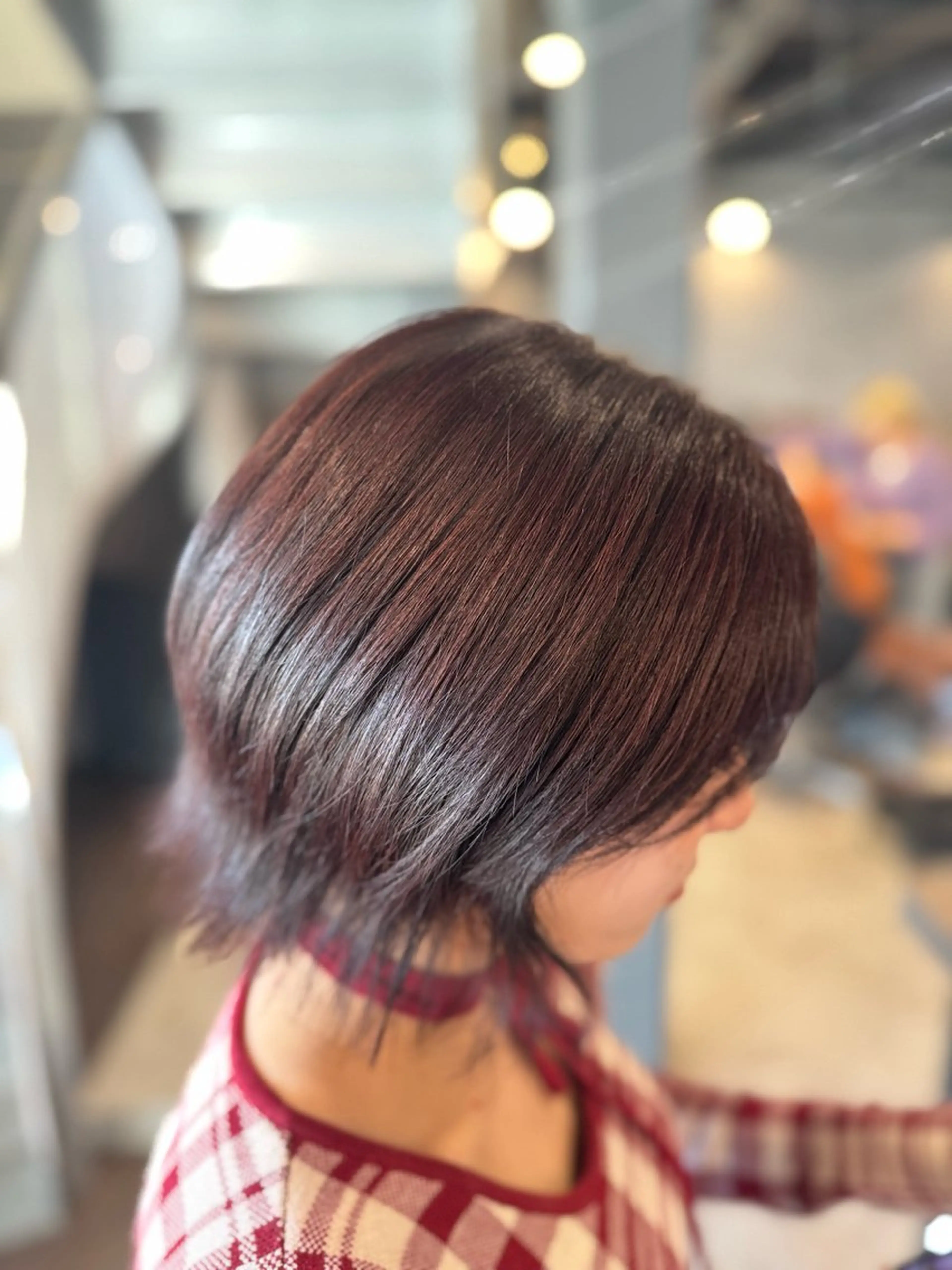 ショート カラー レッドカラー カット ヘアカラー ink Runaのマツエク・マツパデザイン