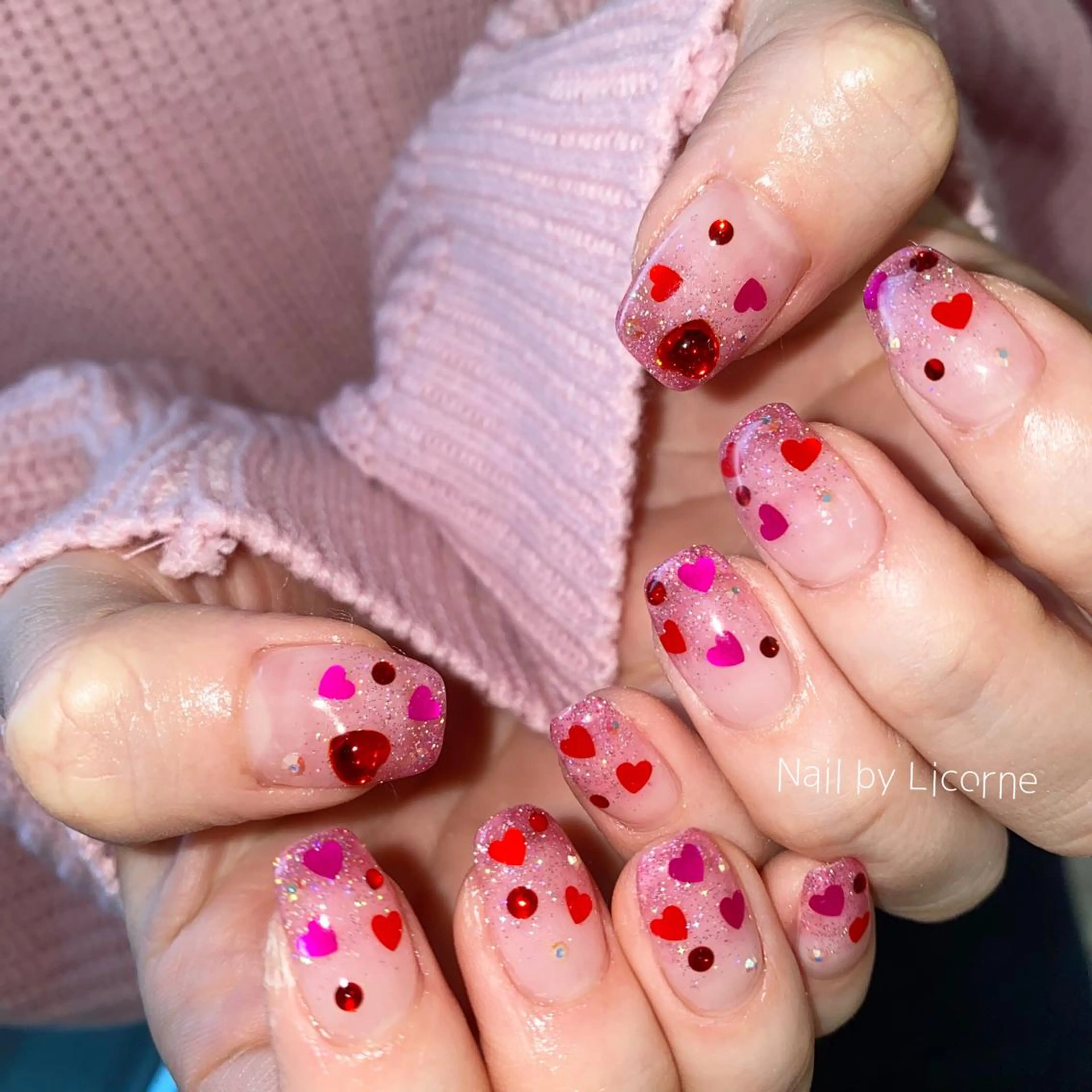 ネイル アートネイル オーロラネイル フレンチネイル 氷ネイル・うるうるネイル マグネットネイル ハンドネイル Nail by Licorneのネイルデザイン