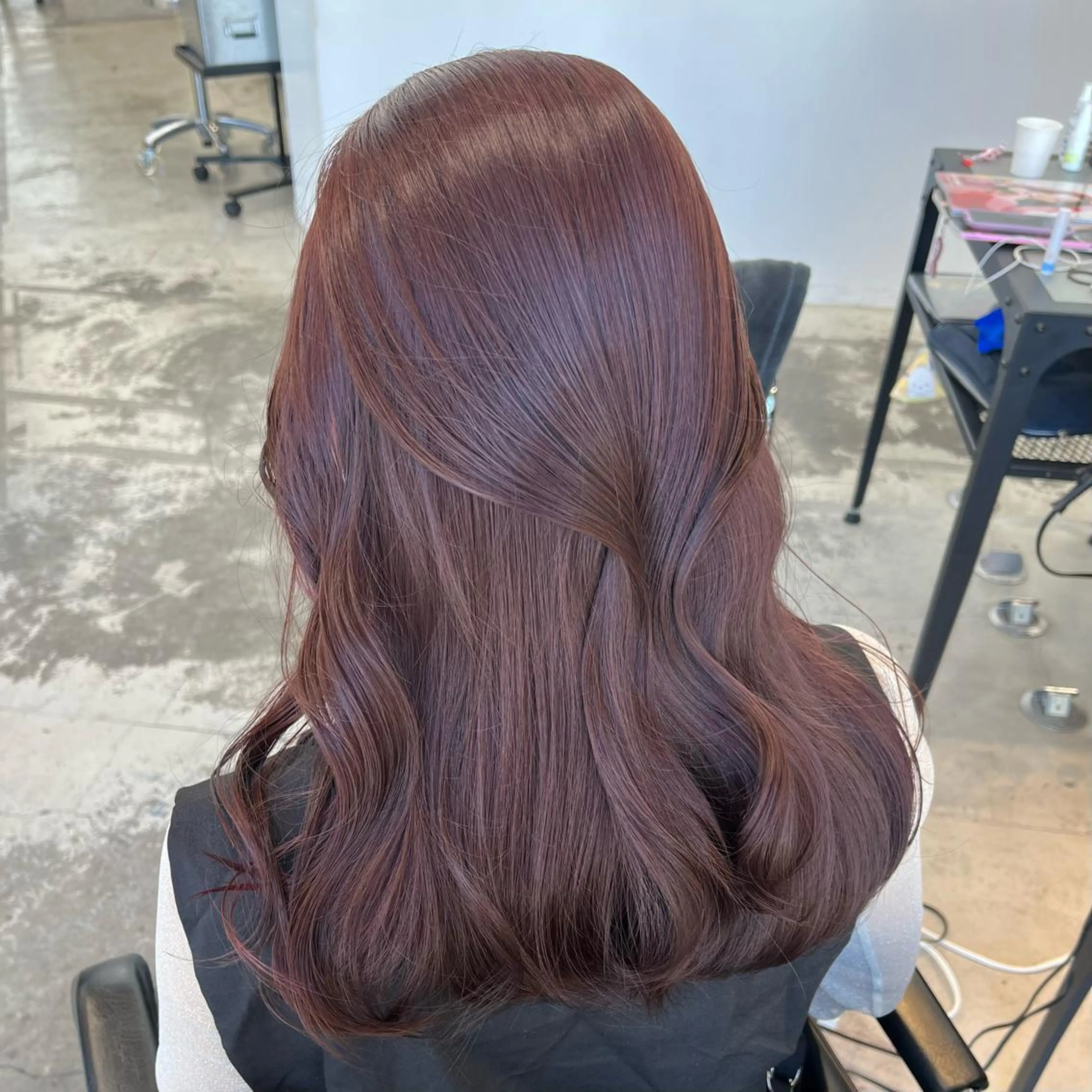セミロング カラー ヘアアレンジ ベージュカラー ブリーチ ブラウンカラー ダブルカラー グレージュ レイヤー×グレージュ /ピンク🩷mioのヘアスタイル