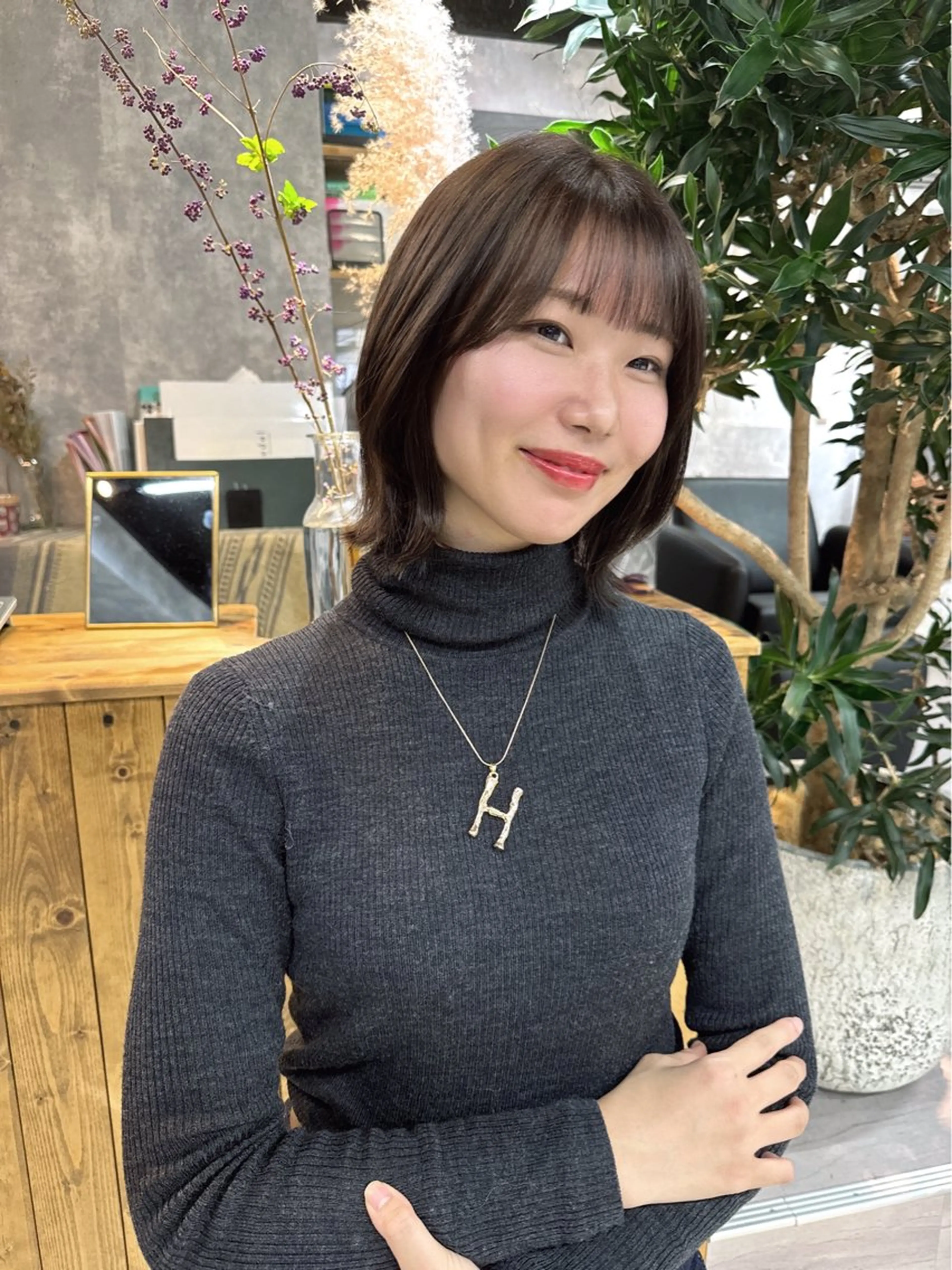 ミディアム カラー カット ヘアカラー トリートメント 宮城 ほのかのヘアスタイル