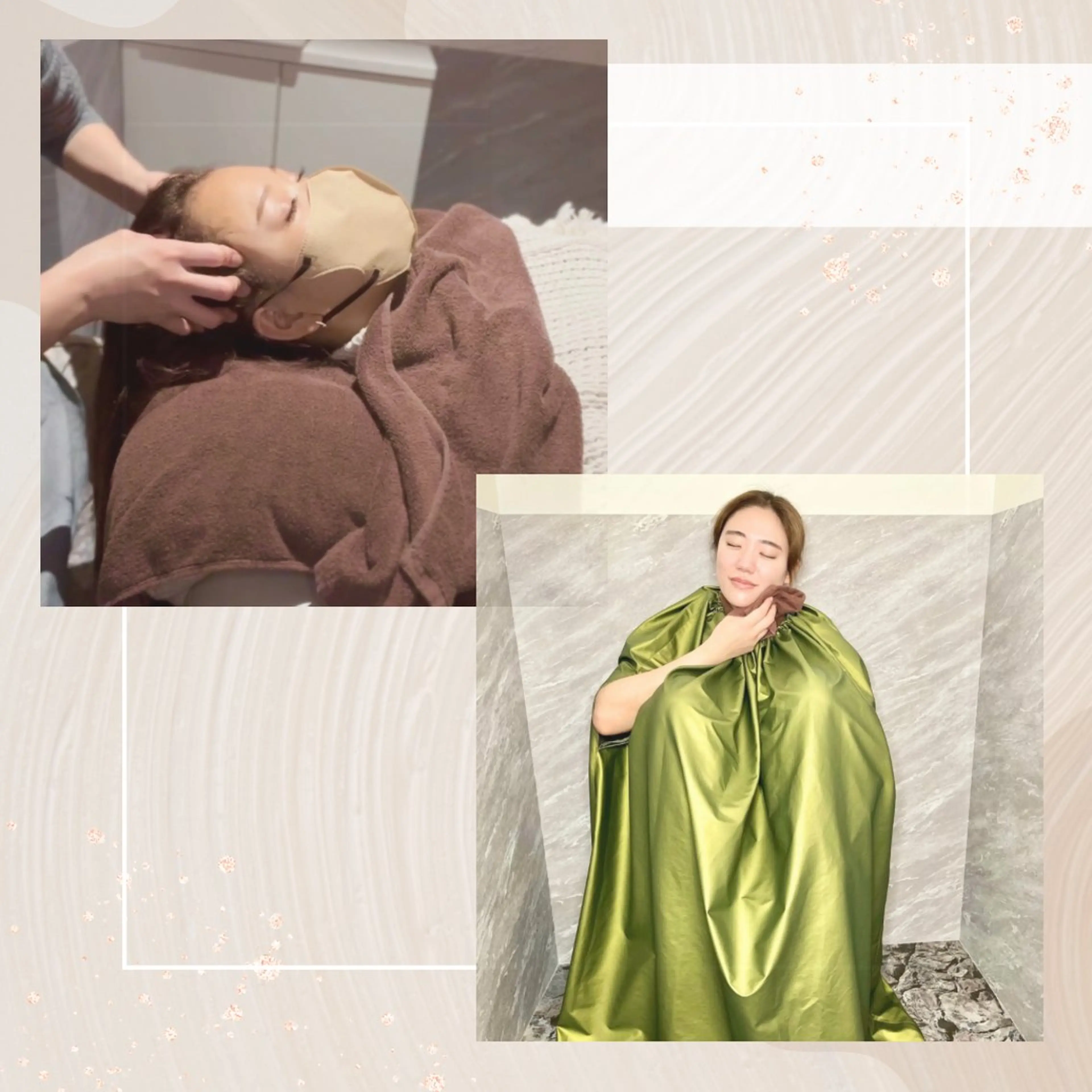 💛平日限定💛足ツボ👣5分付き🫧Uドライヘッドスパ50分➕国産よもぎ蒸し50分🌿の写真