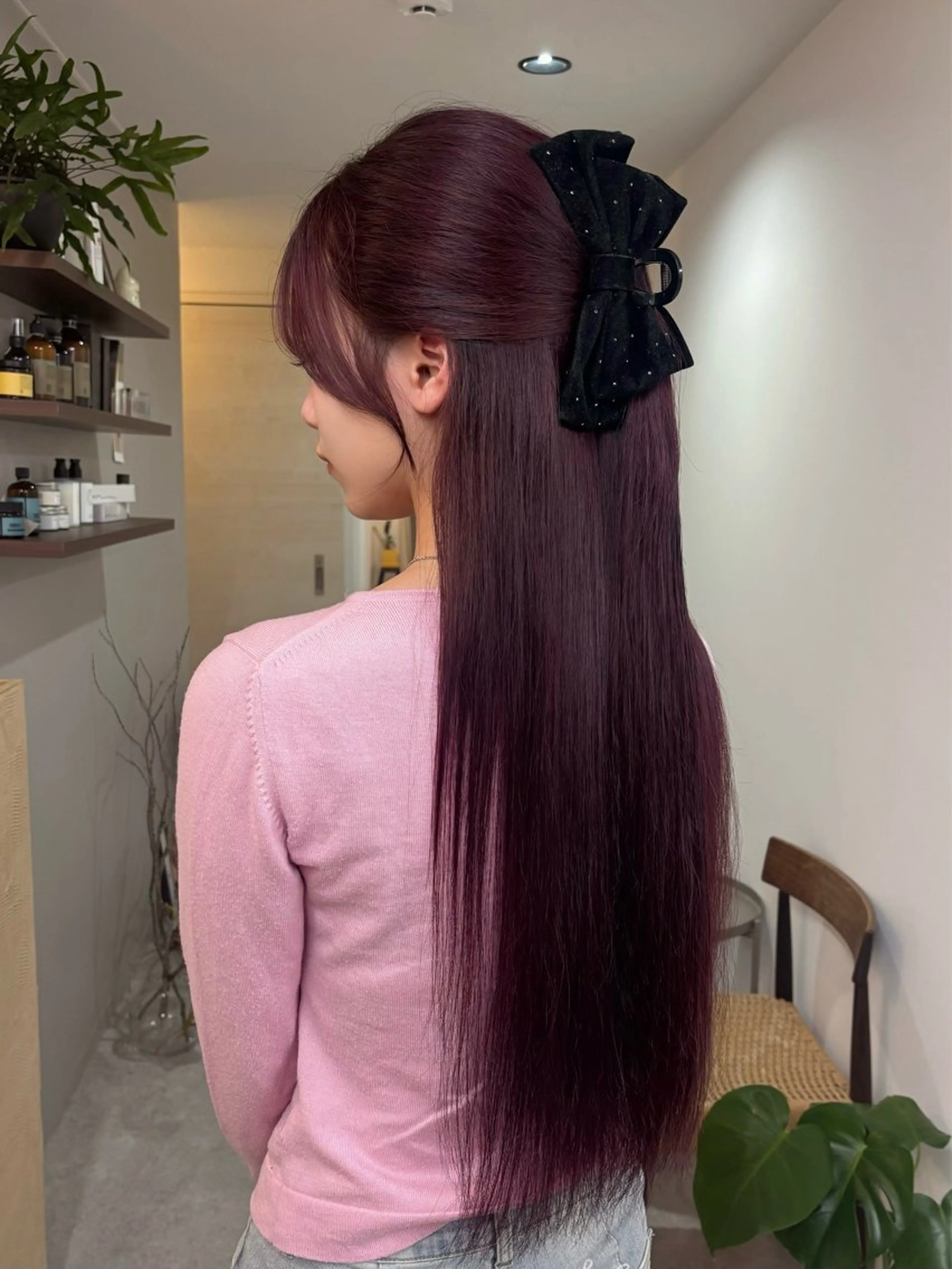 ロング カラー レッドカラー ヘアカラー トリートメント 權軒 真尋のヘアスタイル