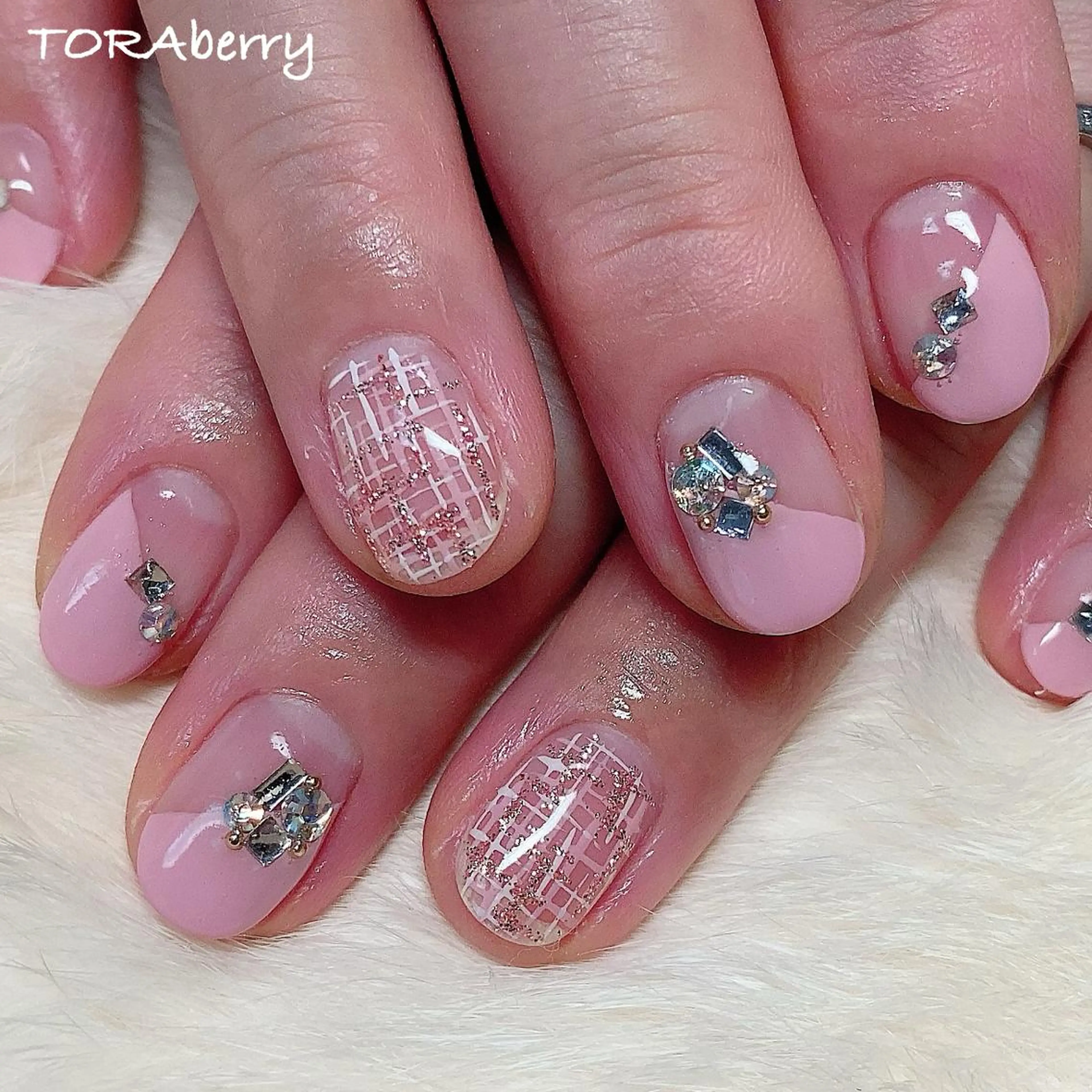 ネイル ツイードネイル ハンドネイル ネイリスト なつみのネイルデザイン