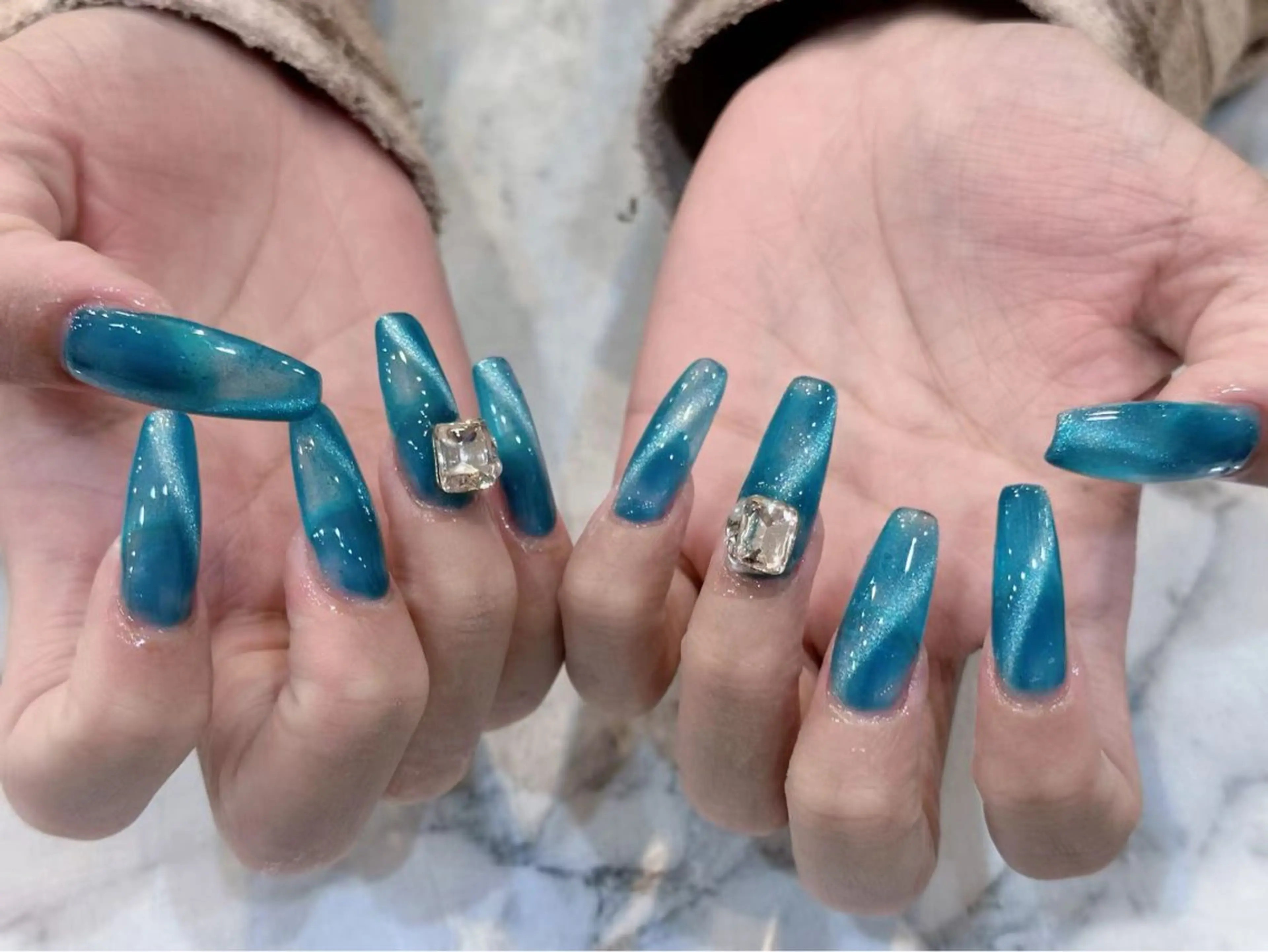 ネイル アートネイル フットネイル ジェルネイル ハート マグネットネイル Babarla　Nail　Salon所属・babarla Nailのネイルデザイン