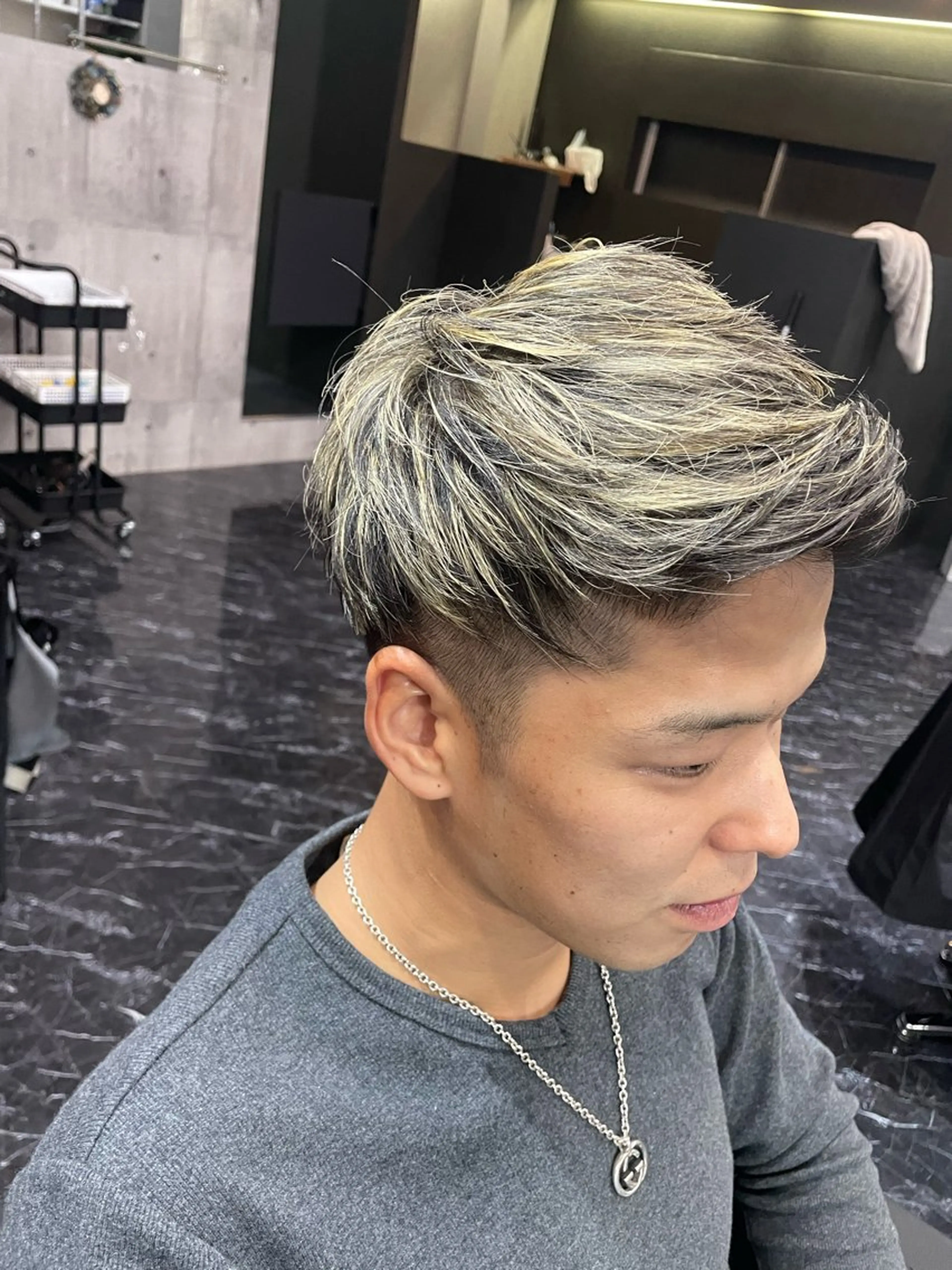 メンズカット＋メッシュキャップハイライトの写真