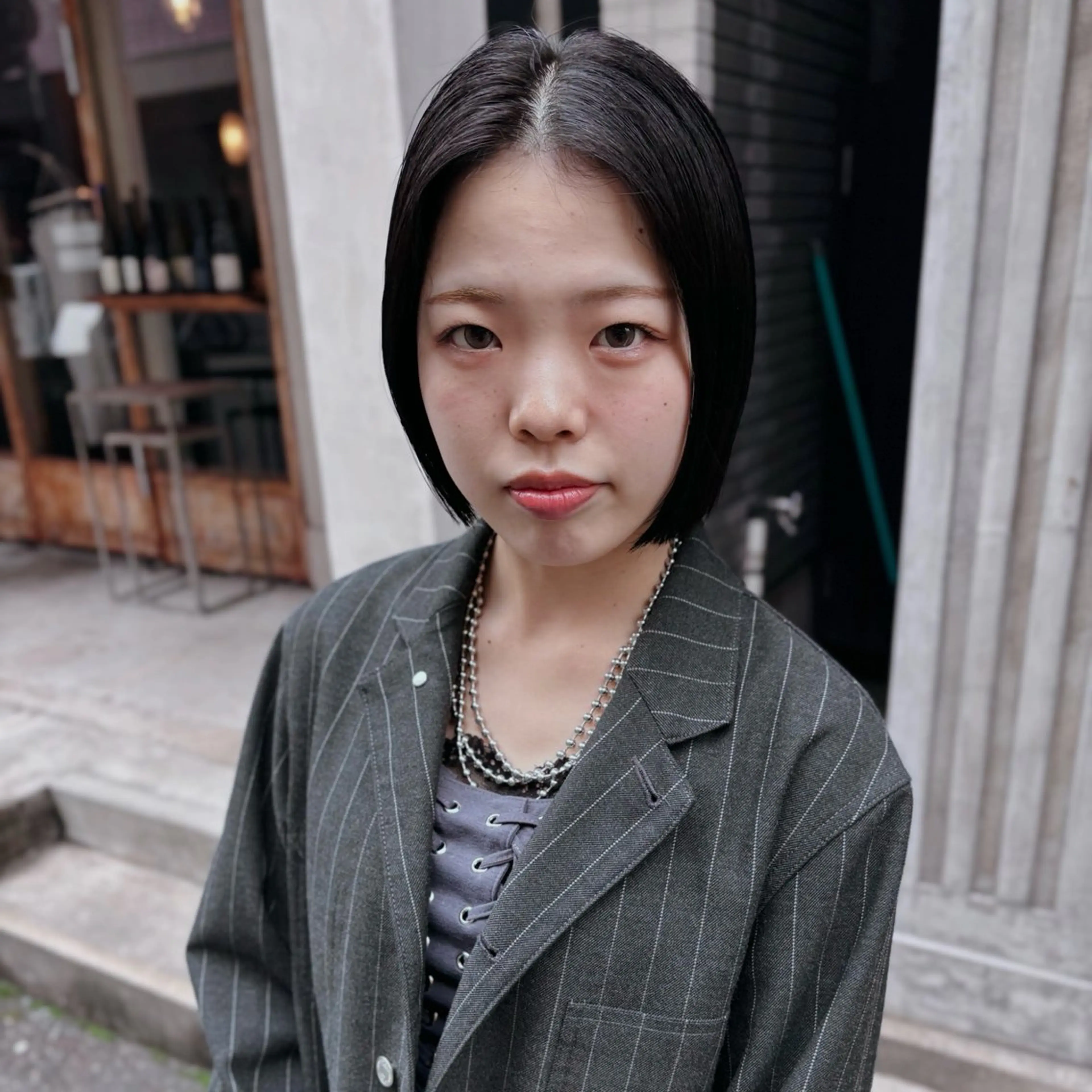 ミディアム カラー ミディアムパーマ 透明感カラー ラベンダーカラー ボブ カット ヘアカラー トリートメント 水原波津輝/ボブ /ニュアンスパーマのヘアスタイル