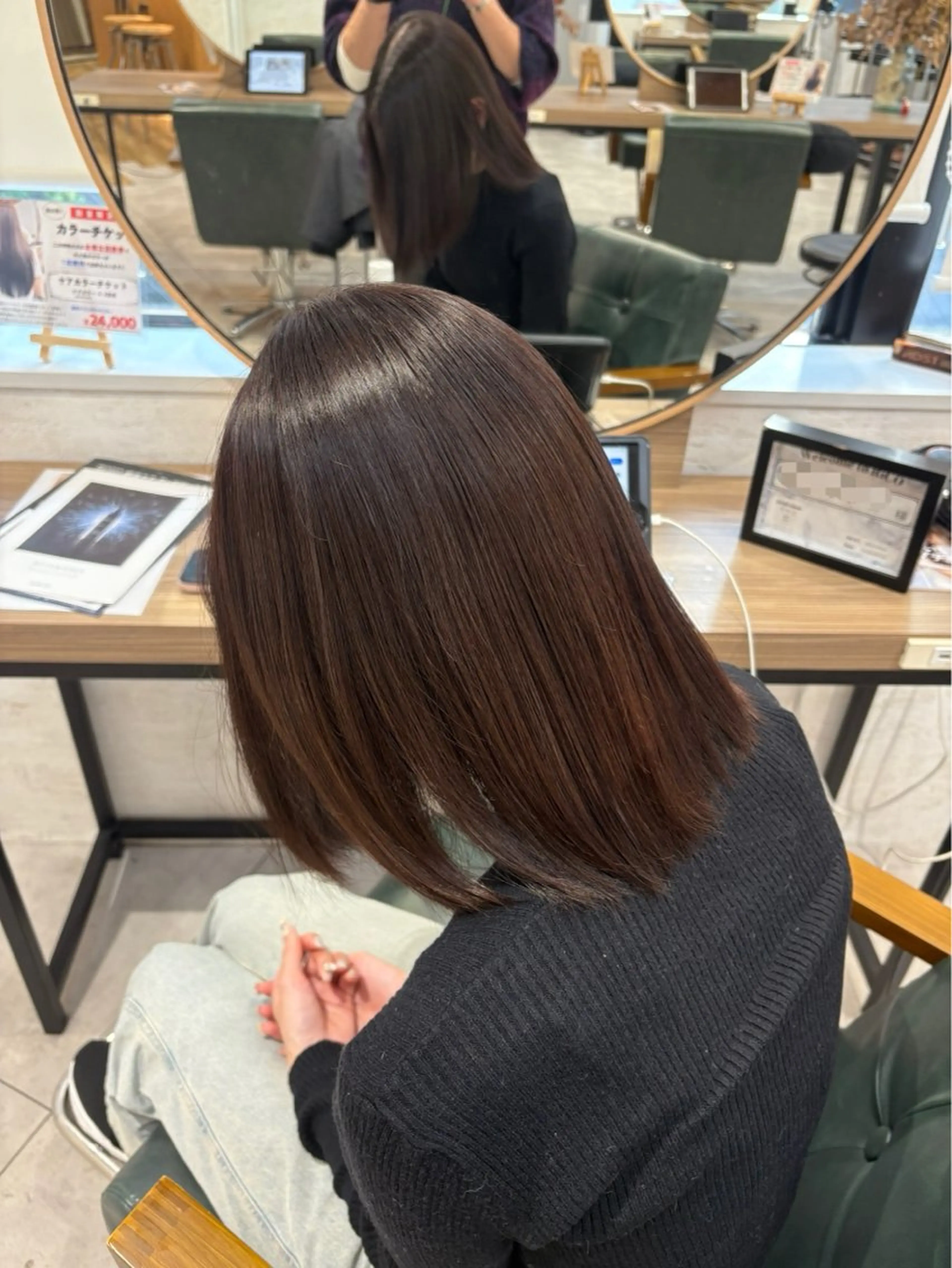 ミディアム ヘアカラー 暗髪／透明感カラー ／⭐️hyuga⭐️のヘアスタイル