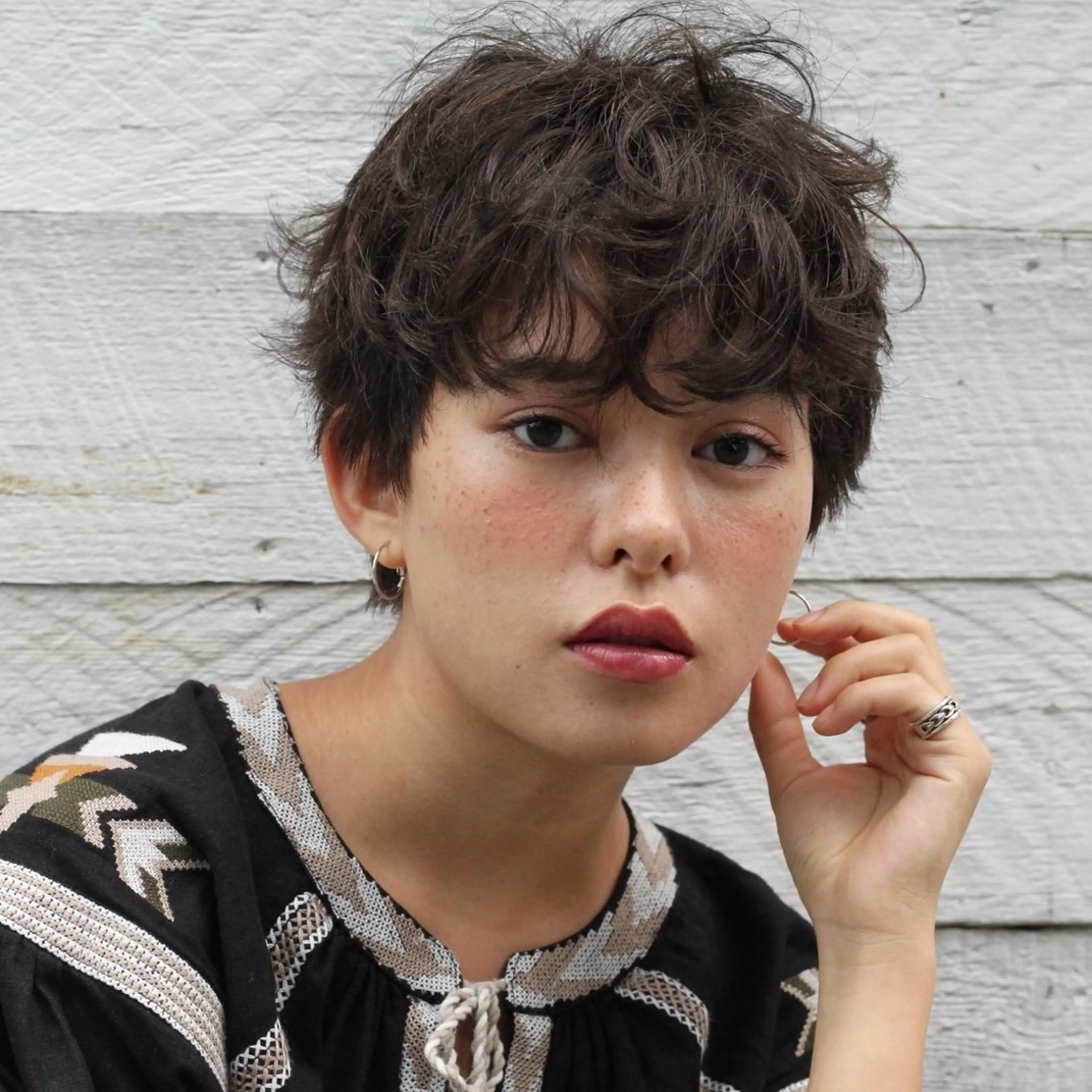 ショート くせ毛 外国人風カラー ショートヘア ミニボブ/カット モデル/渋谷/ 宍戸のヘアスタイル