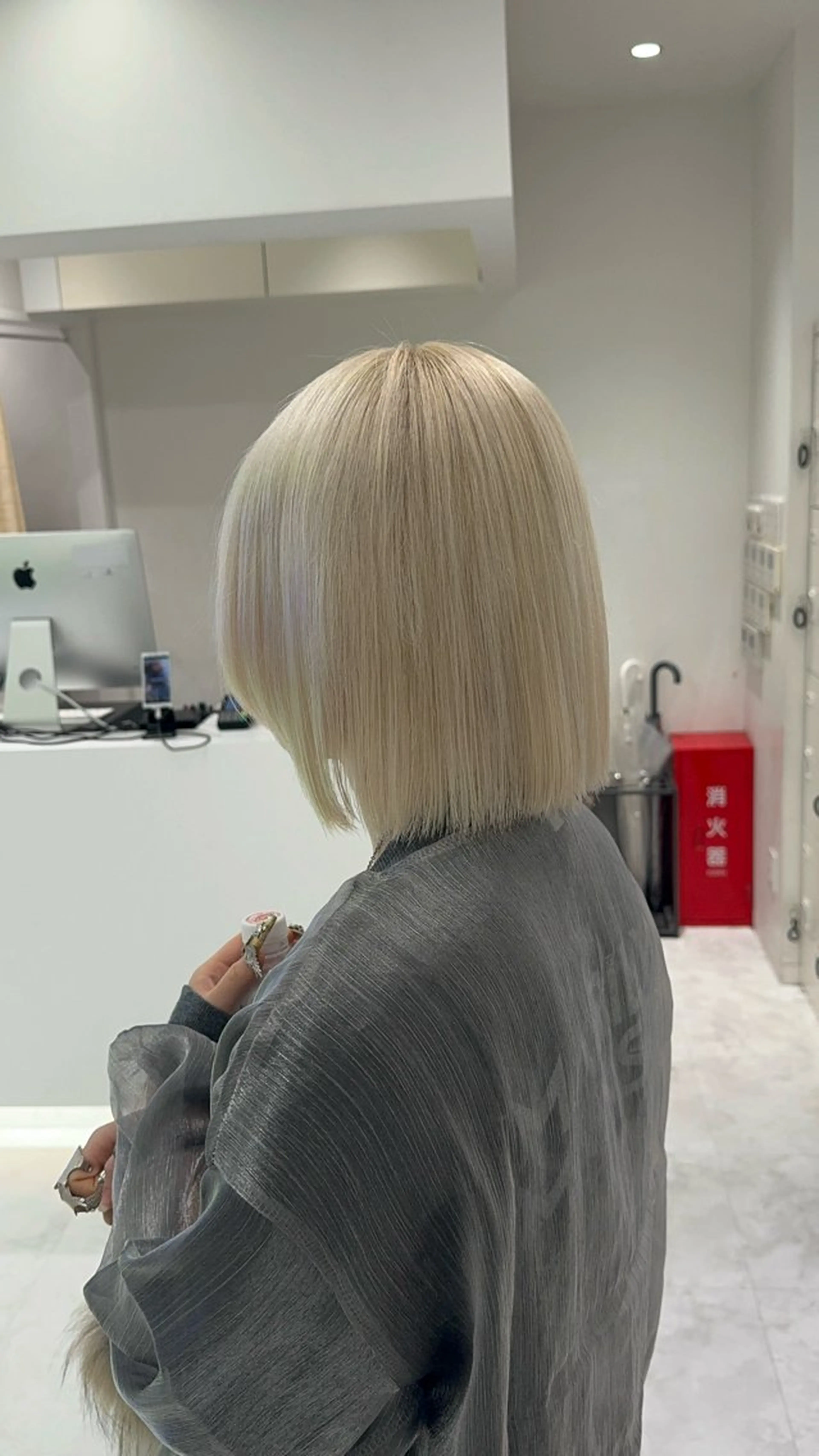 ミディアム カラー ヘアアレンジ ヘアカラー トリートメント ヘッドスパ ヘアセット ハイトーン艶カラー 🤍ゆうひのヘアスタイル