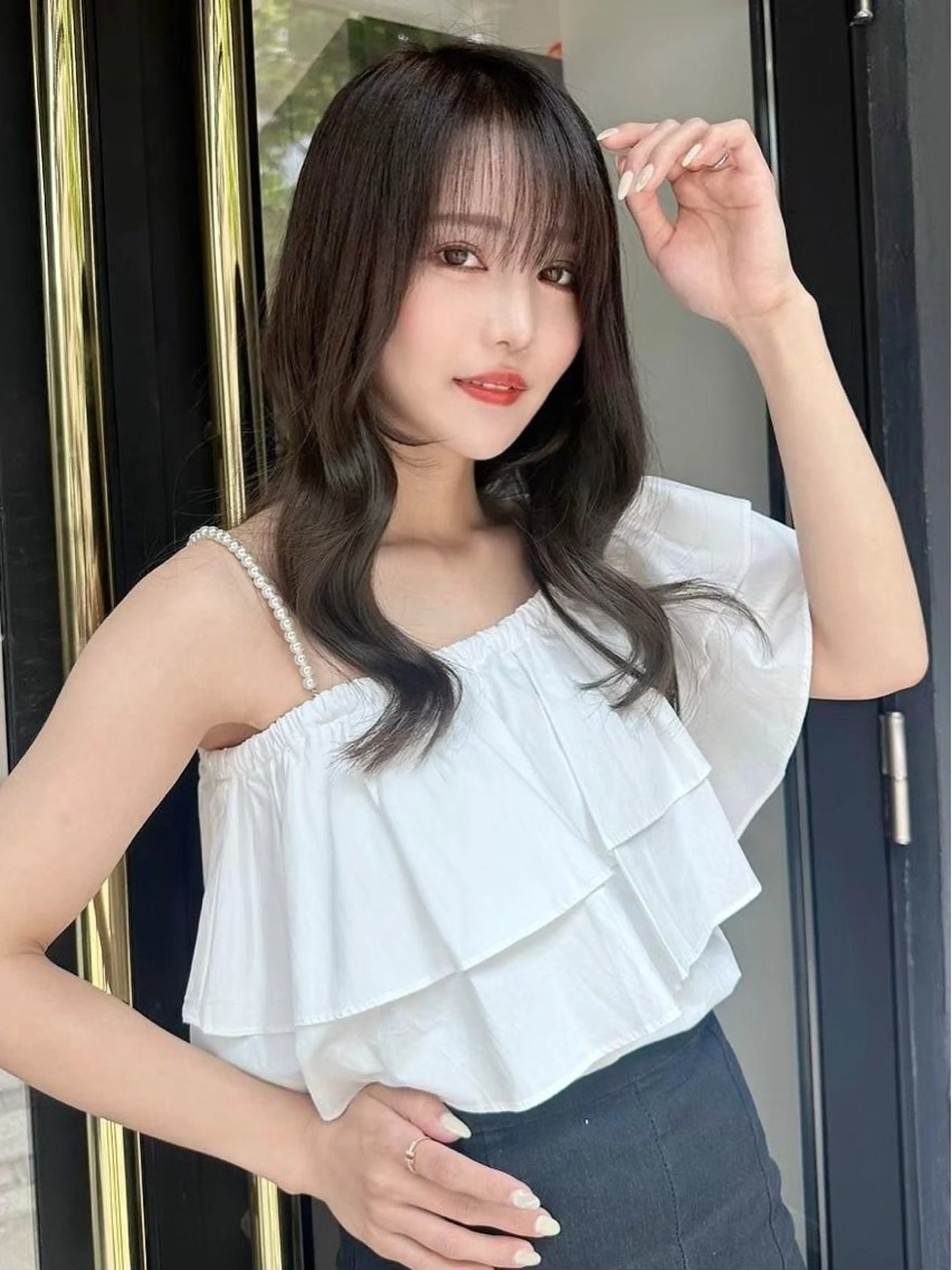 ミディアム 韓国風ヘア レイヤーカット カット トリートメント 店長/藤原 季矢のヘアスタイル