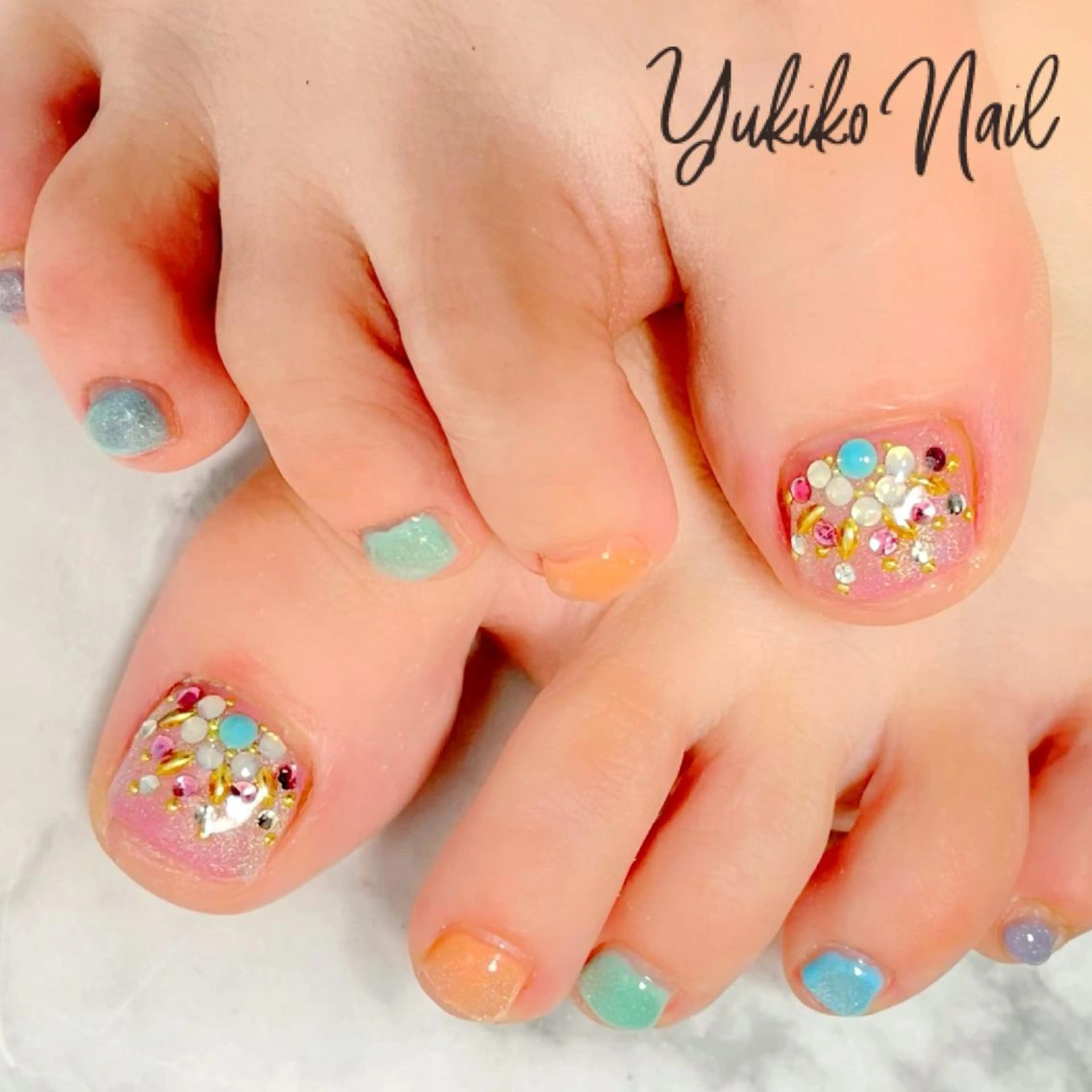 ネイル アートネイル フットネイル マグネットネイル 持ち込み フットネイル ユキコ ネイルのネイルデザイン