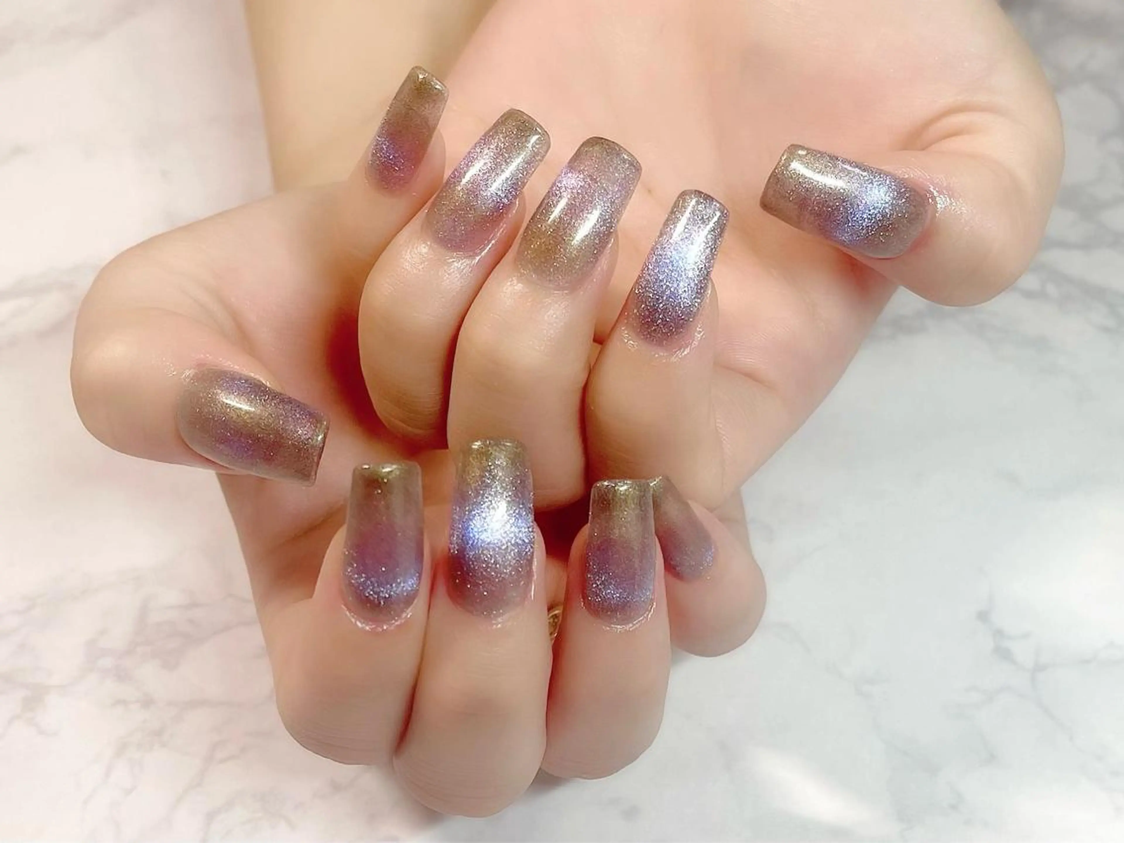 ネイル ジェルネイル マグネットネイル ワンカラーネイル 黄色 ハンドネイル KURELLY所属・Nail Salon KURELLYのネイルデザイン