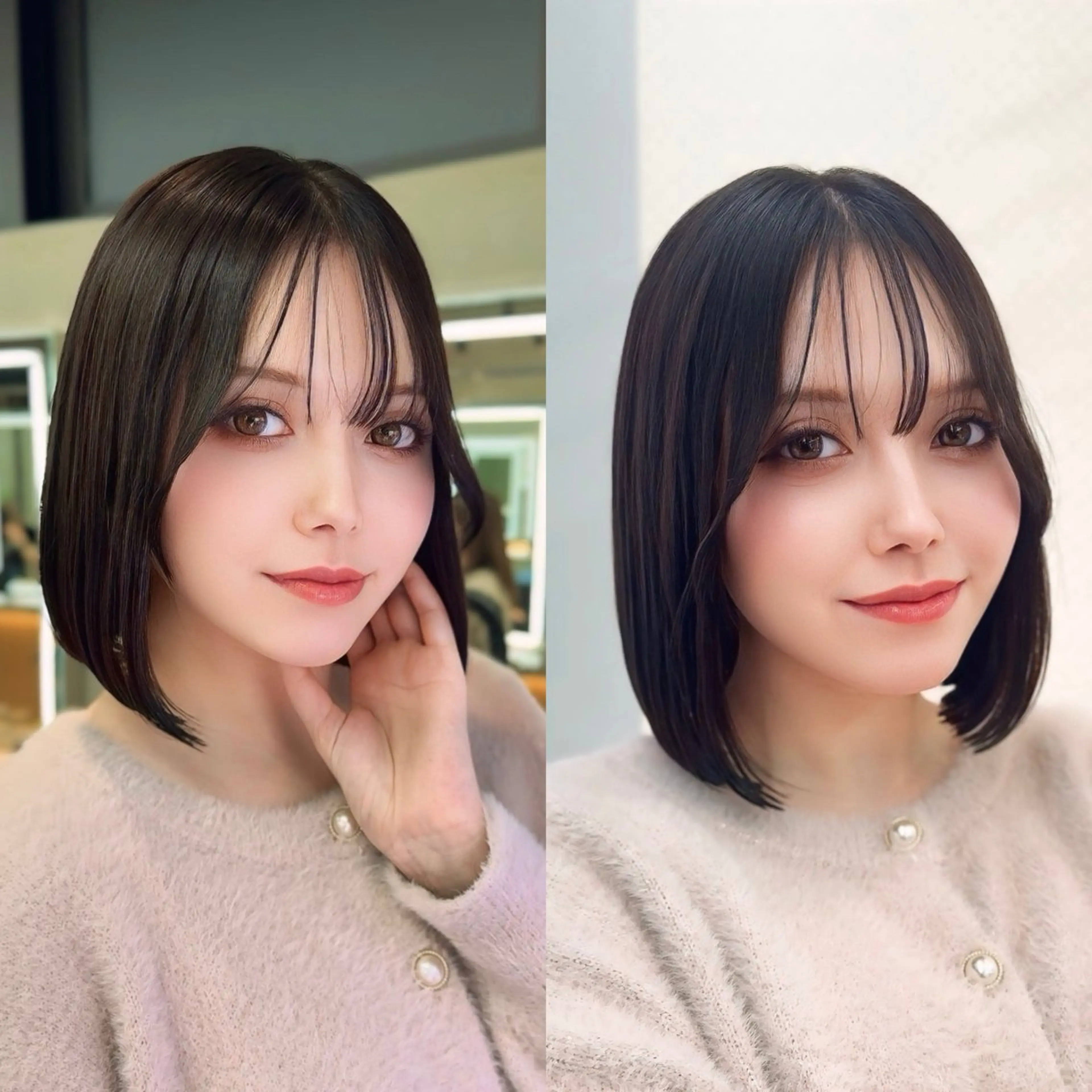 ミディアム カット ヘアカラー 縮毛矯正 トリートメント ✨髪質改善特化✨副 店長椎葉信乃介のヘアスタイル