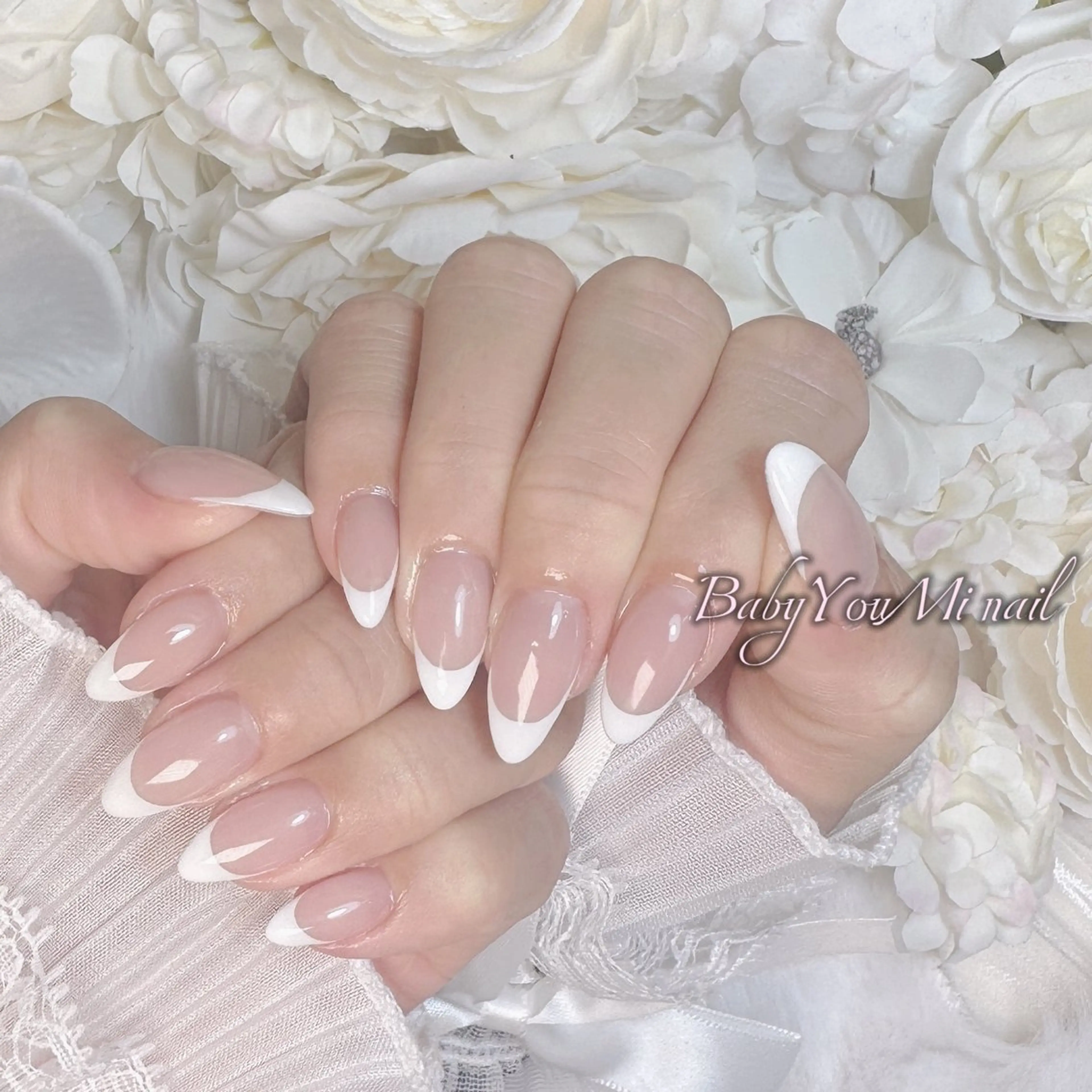 ネイル オーロラネイル 成人式 フットネイル フレンチネイル ジェルネイル ハンドネイル BabyYouMi nailのネイルデザイン