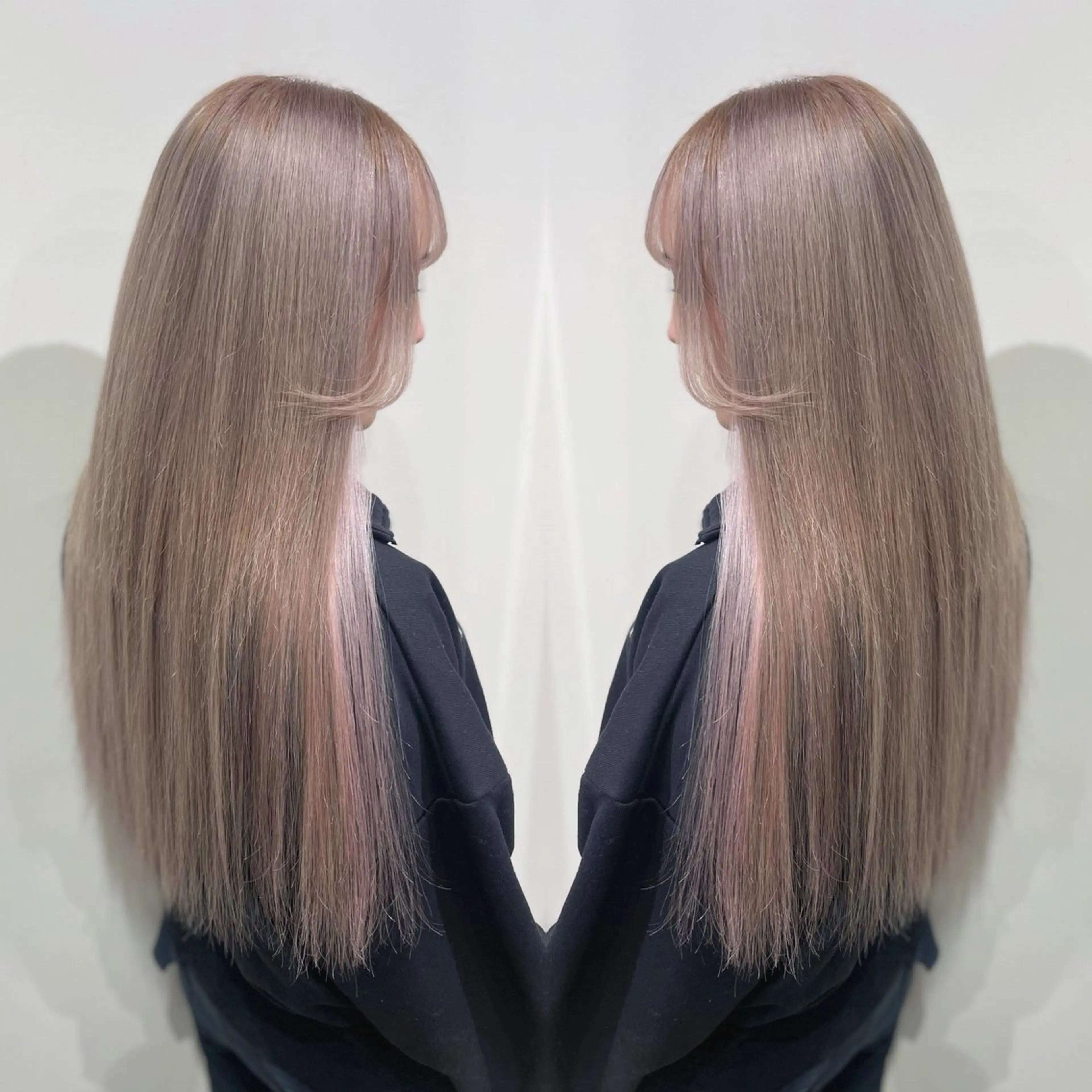 ロング カラー シールエクステ ダブルカラー エクステ 🦋美髪／エクステ 🦋アベイクミのヘアスタイル