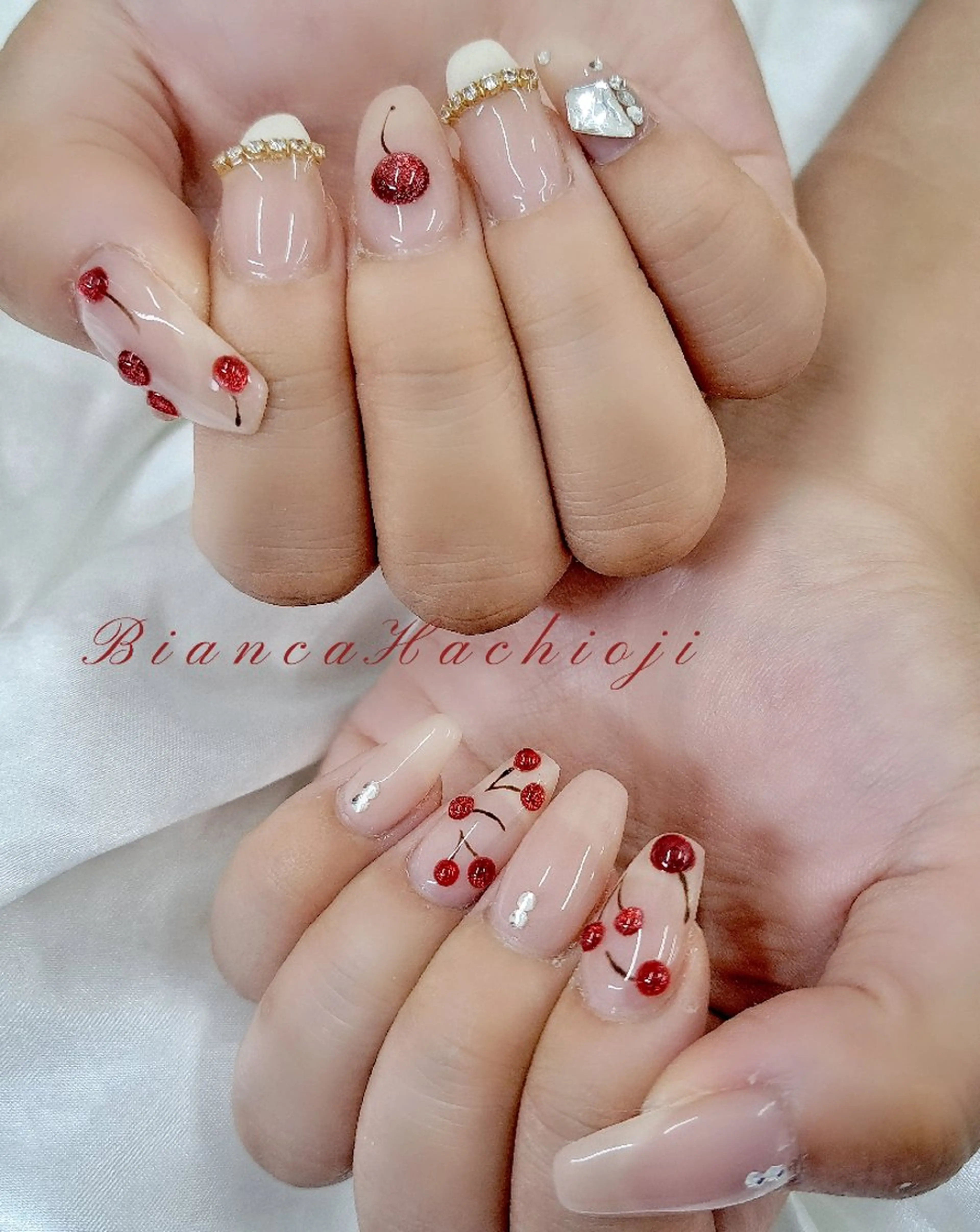 ネイル 持ち込み ハンドネイル Bianca八王子 まえさだのネイルデザイン