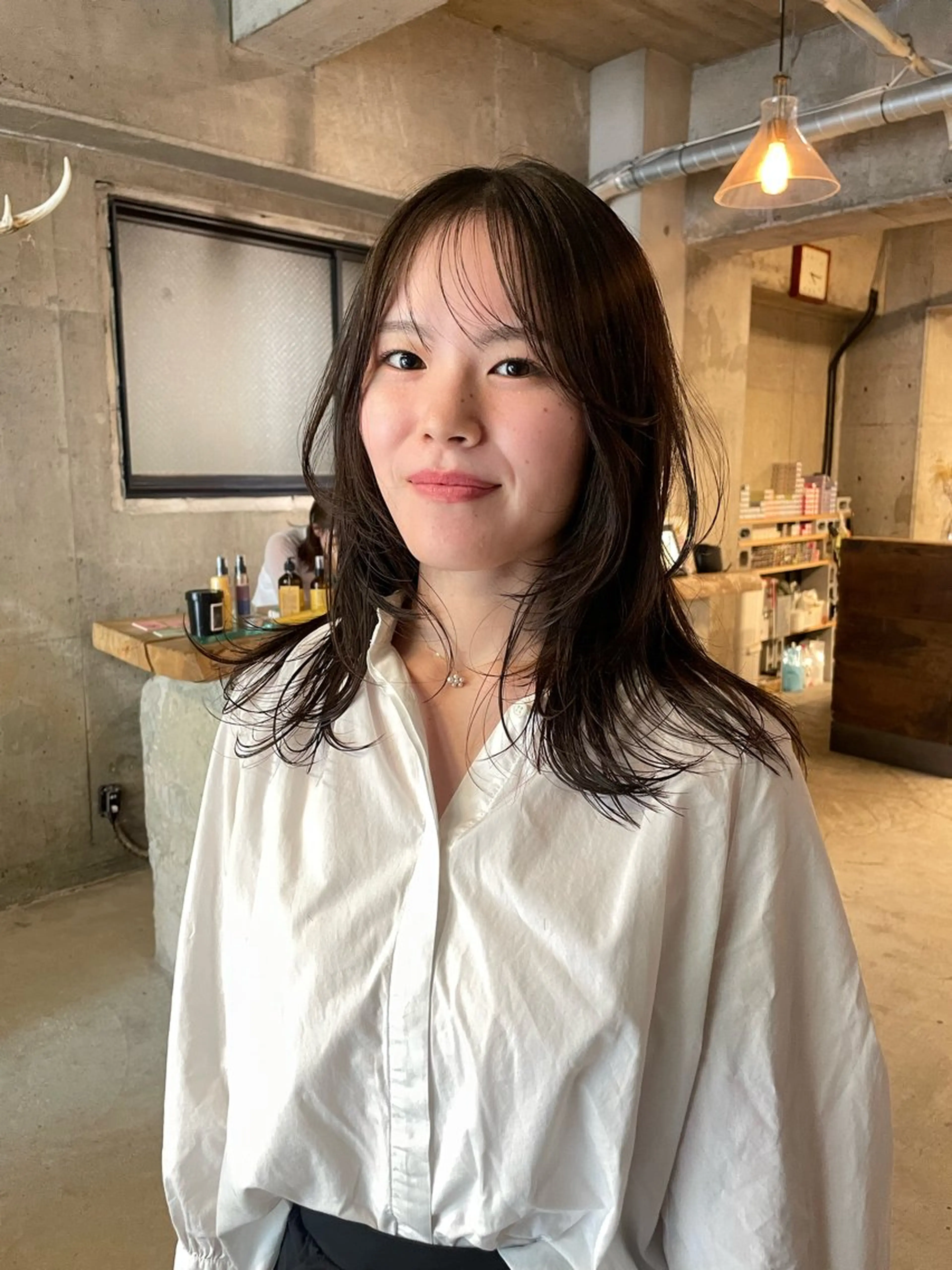 セミロング カラー パーマ/レイヤー 岩山丈一郎のヘアスタイル