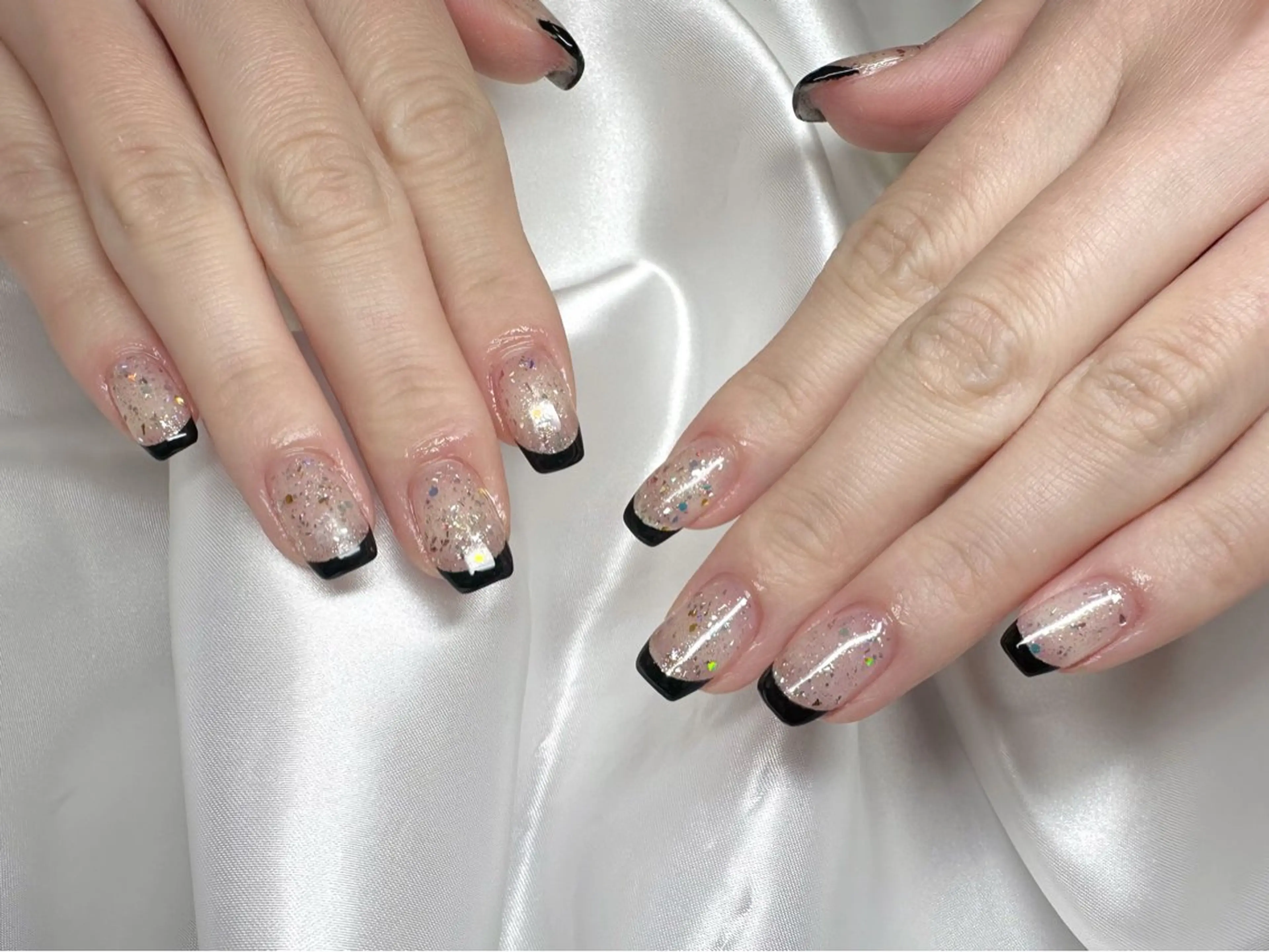 ネイル フレンチネイル ラメ(グリッター) ハンドネイル nu NANAのネイルデザイン