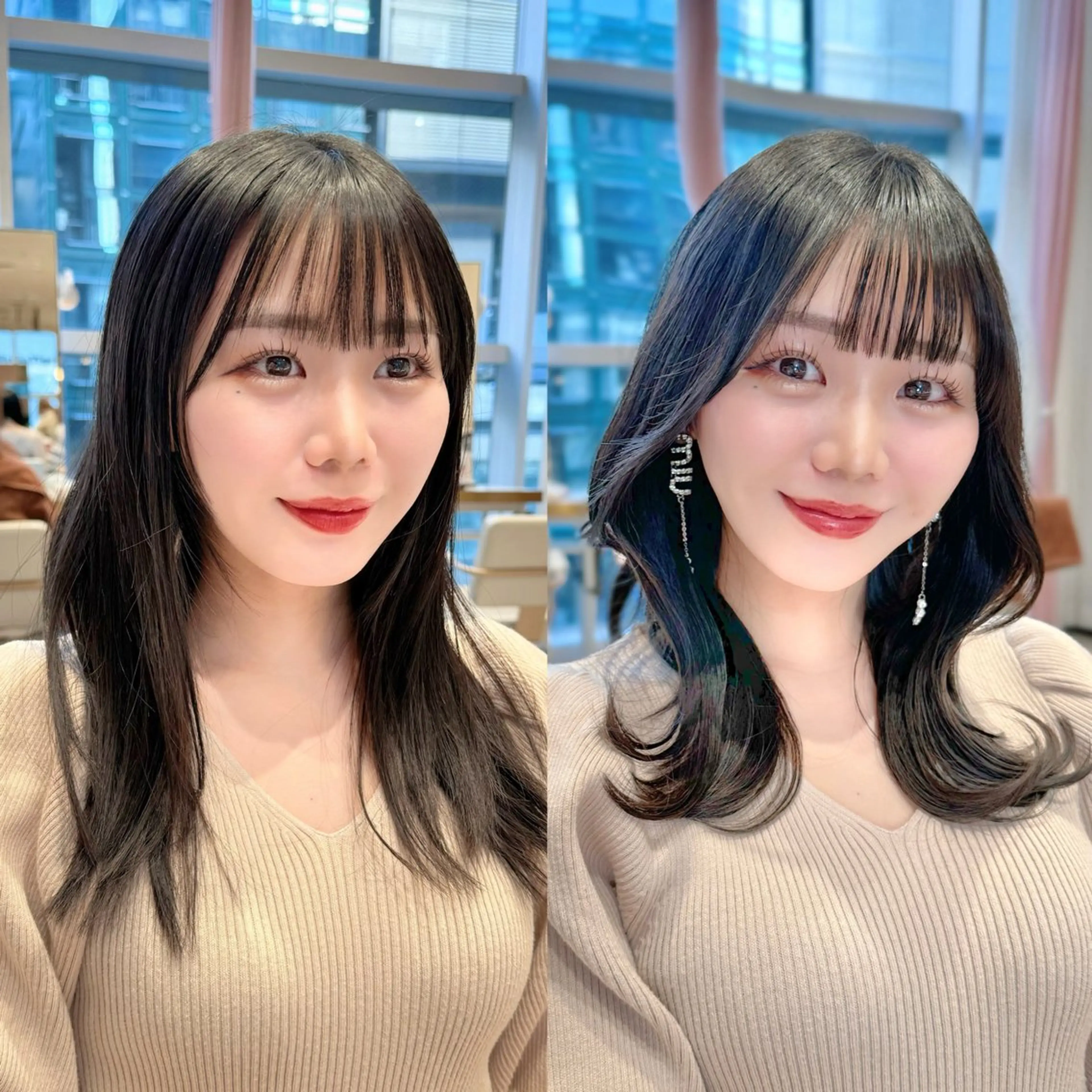 セミロング カラー カット ヘアカラー トリートメント ヘッドスパ ヘアセット 韓国ヘア/レイヤー/ 顔まわり/りょーとのヘアスタイル