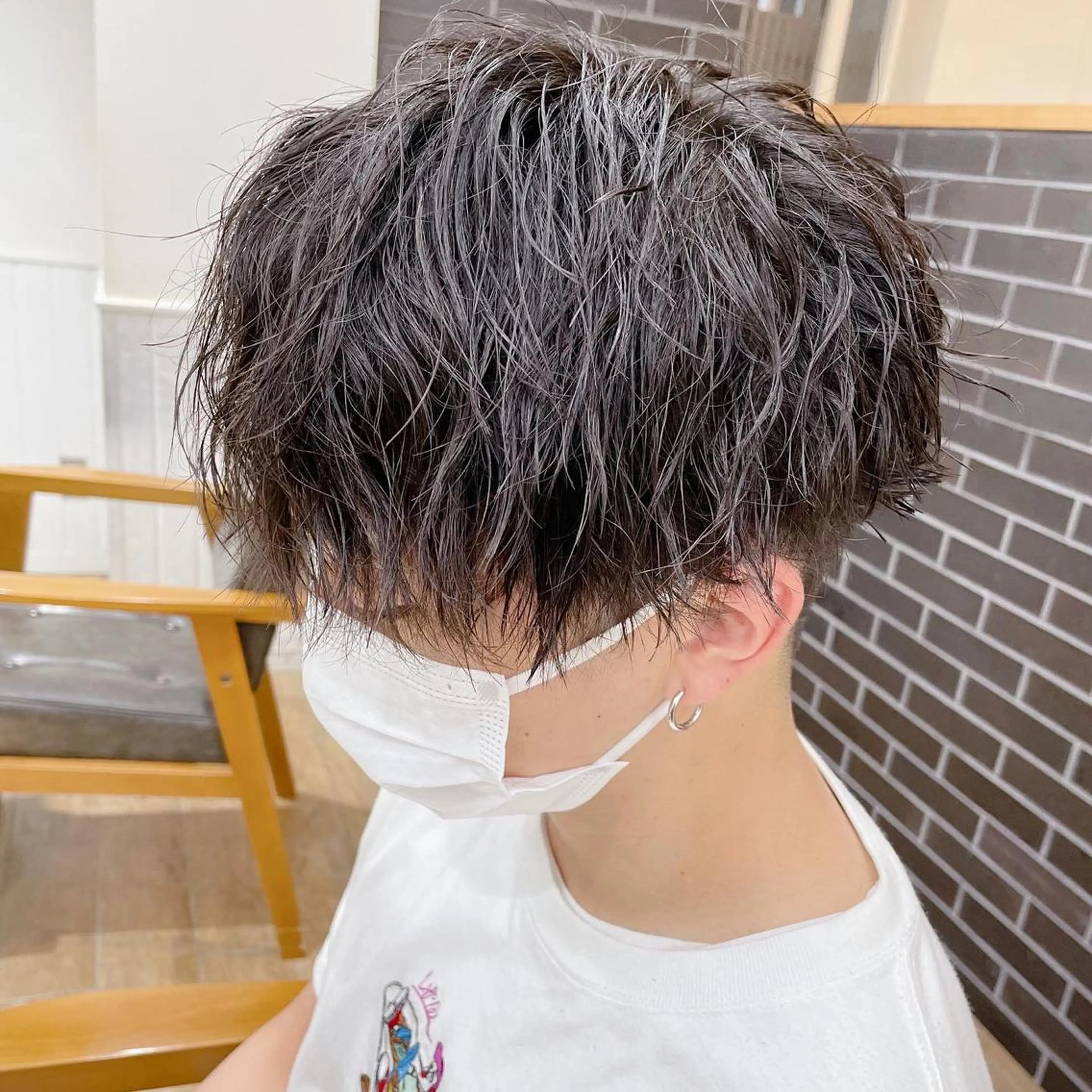 ショート パーマ メンズ 🤎ベージュカラー 🐶メンズパーマのヘアスタイル