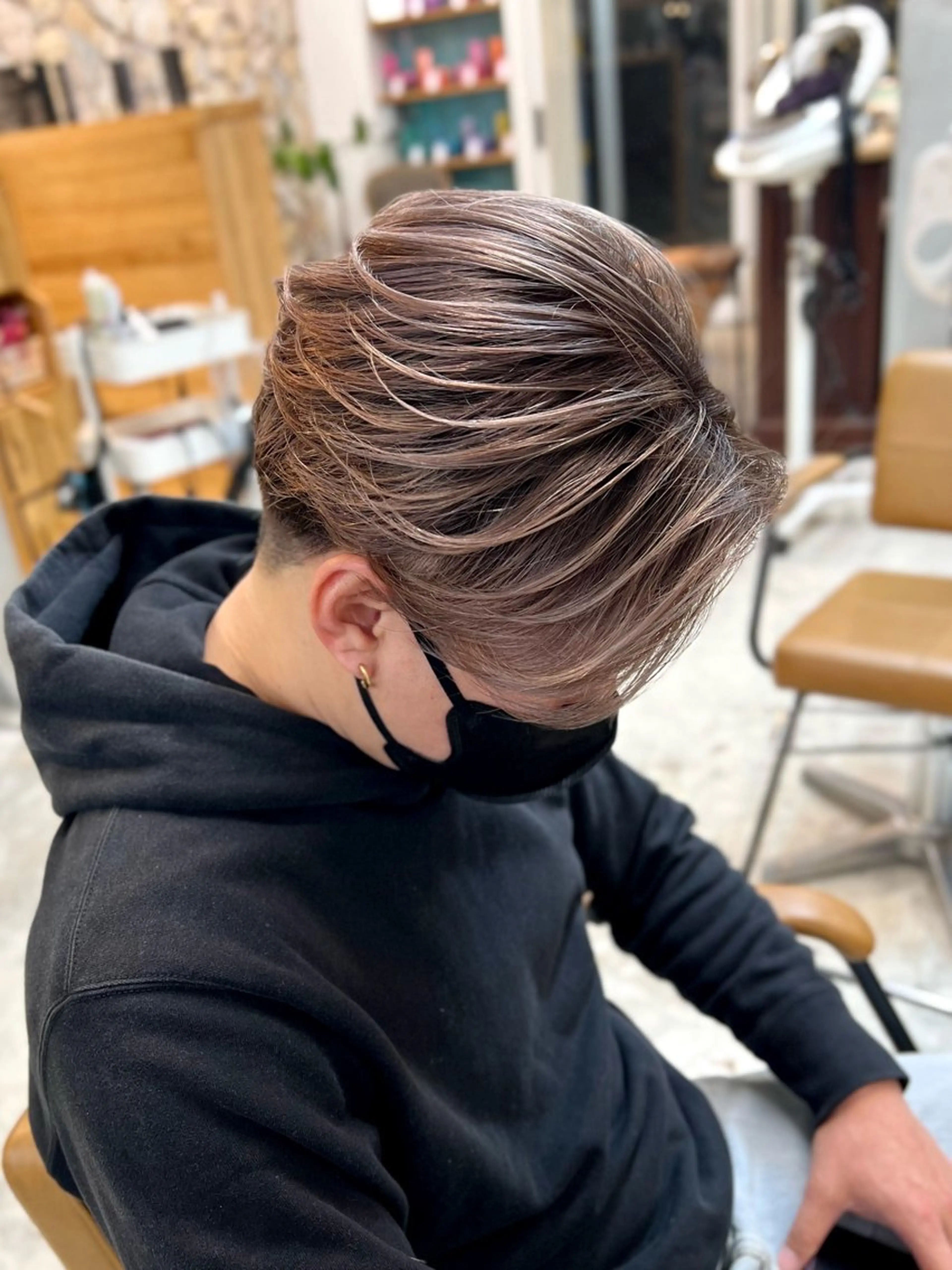 ショート カラー メンズ メンズバレイヤージュ バレイヤージュ レイヤーカット Mirareee tokyo所属・バレイヤージュ/ シャドウルーツ/安室のヘアスタイル