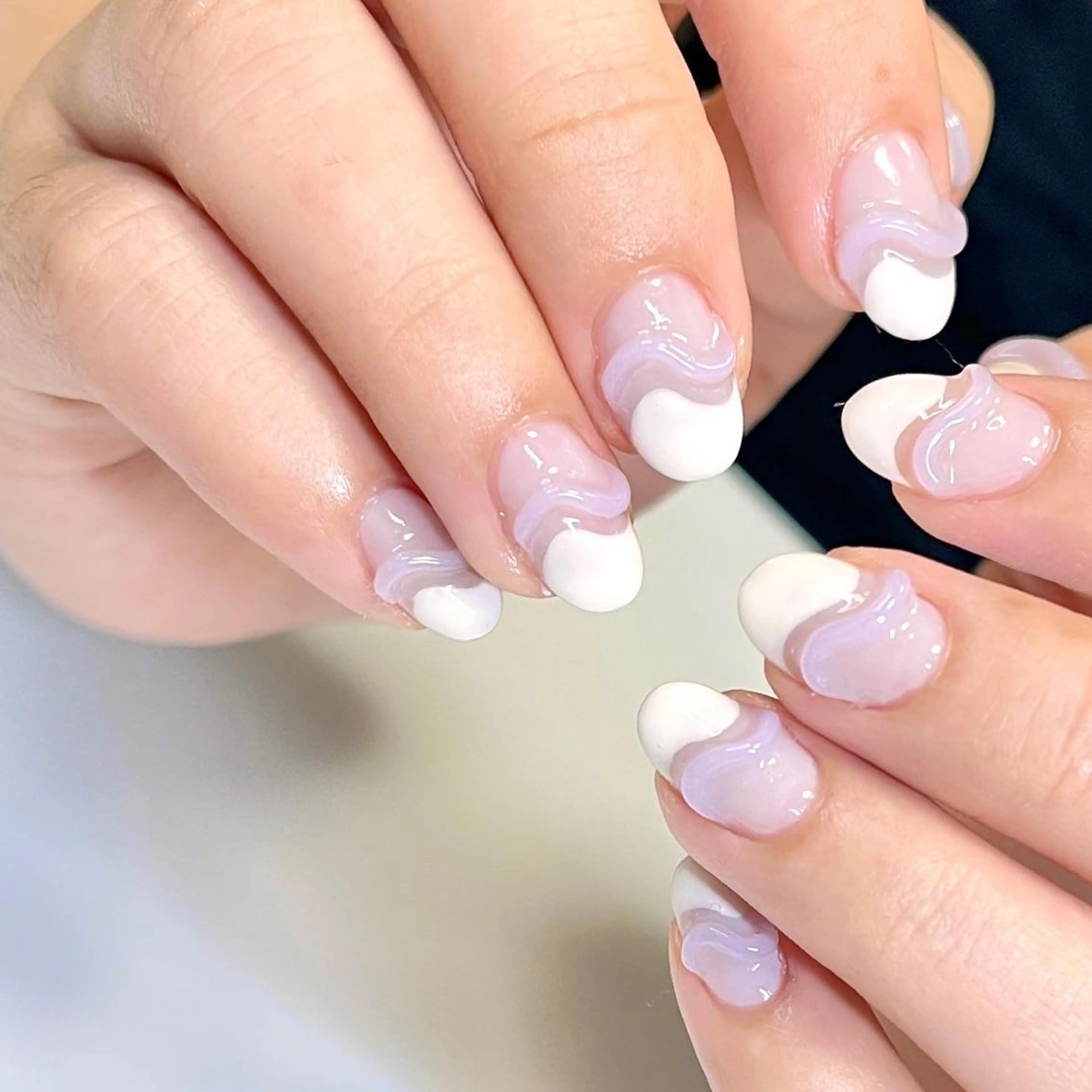 ネイル フレンチネイル ぷっくりネイル Nail Rinonのネイルデザイン