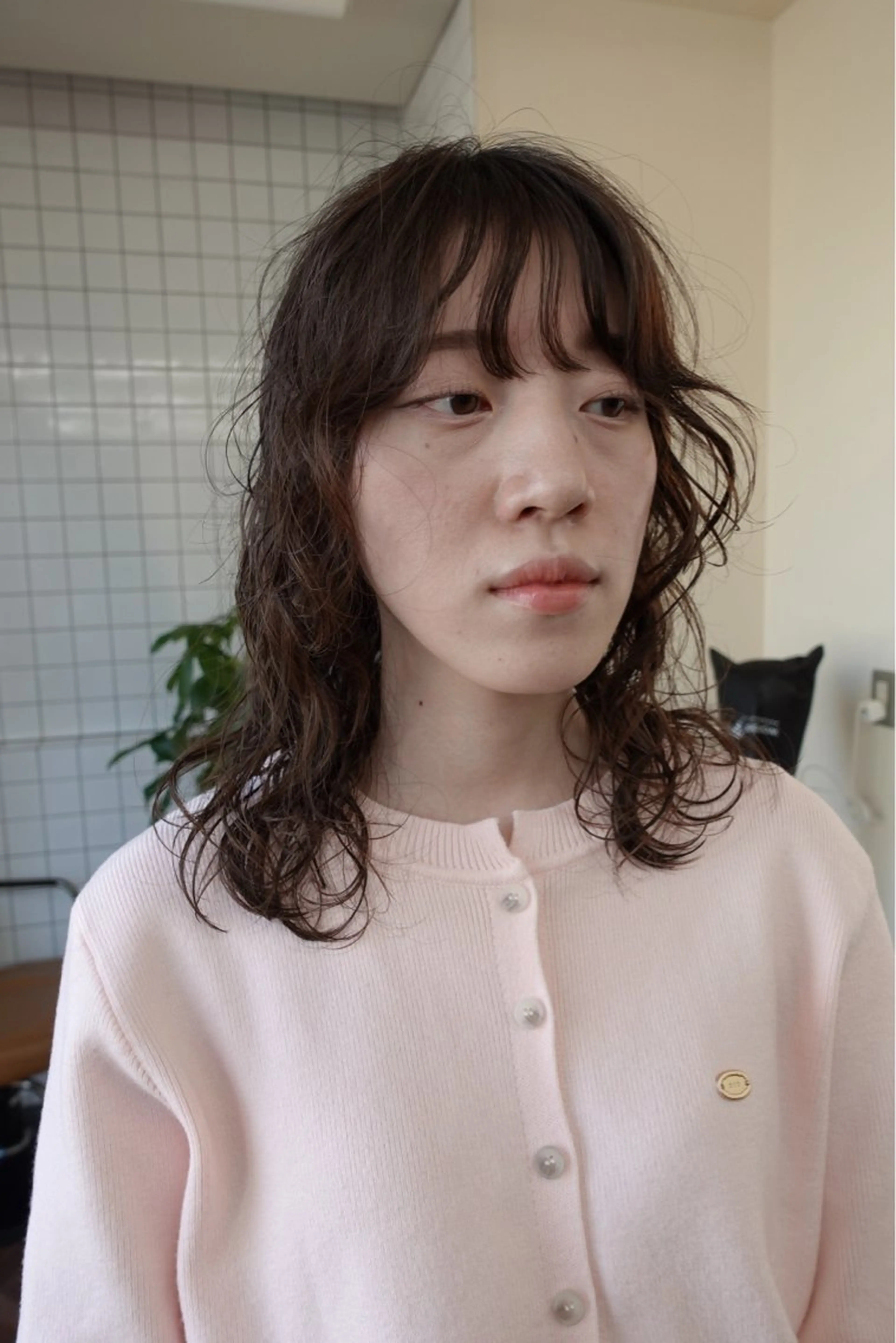 ミディアム カラー パーマ ミディアムパーマ ボブパーマ/パーマ ウルフパーマのヘアスタイル