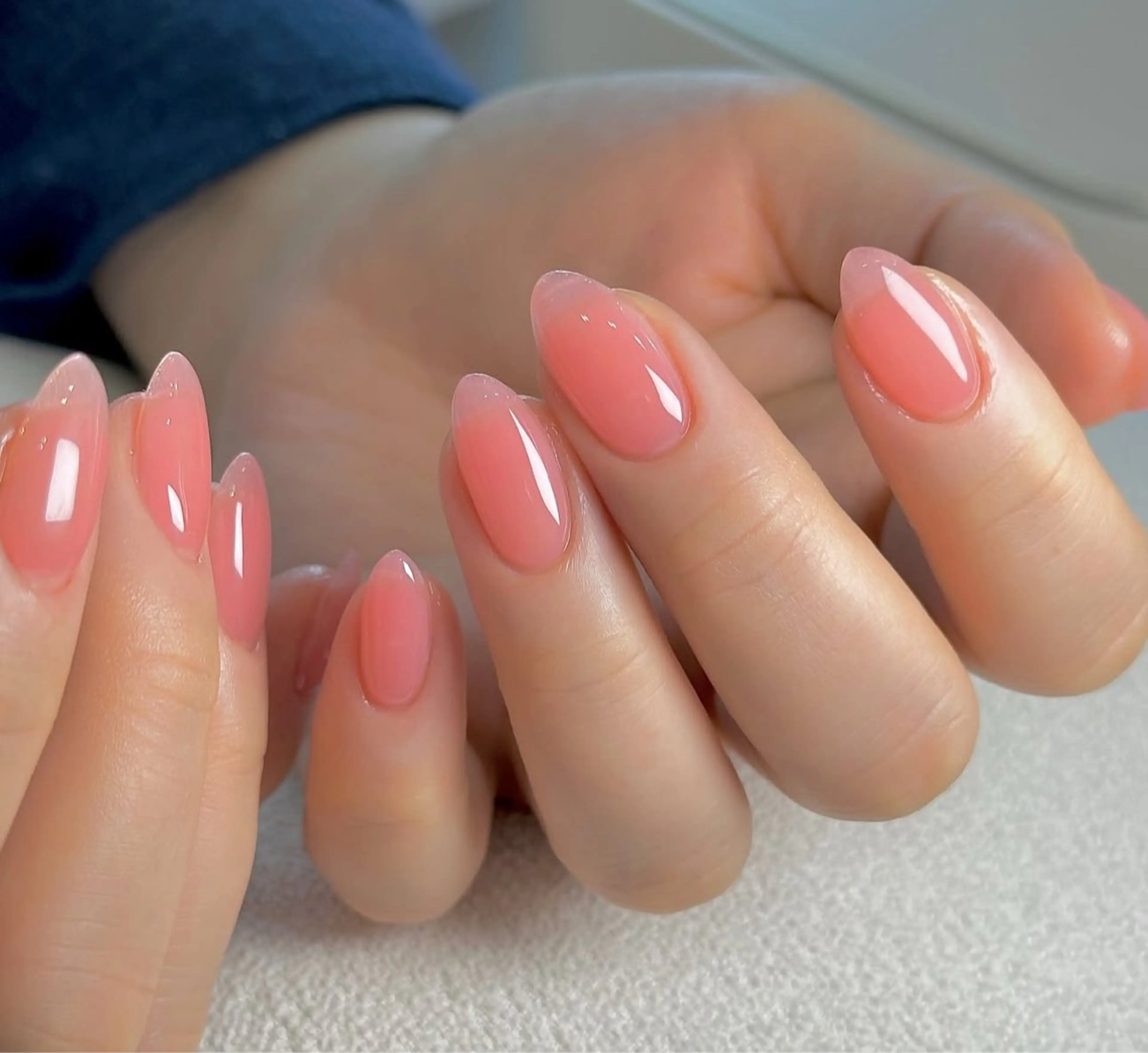 ネイル ハンドネイル 🎀PG🩵 ネイルサロンのネイルデザイン