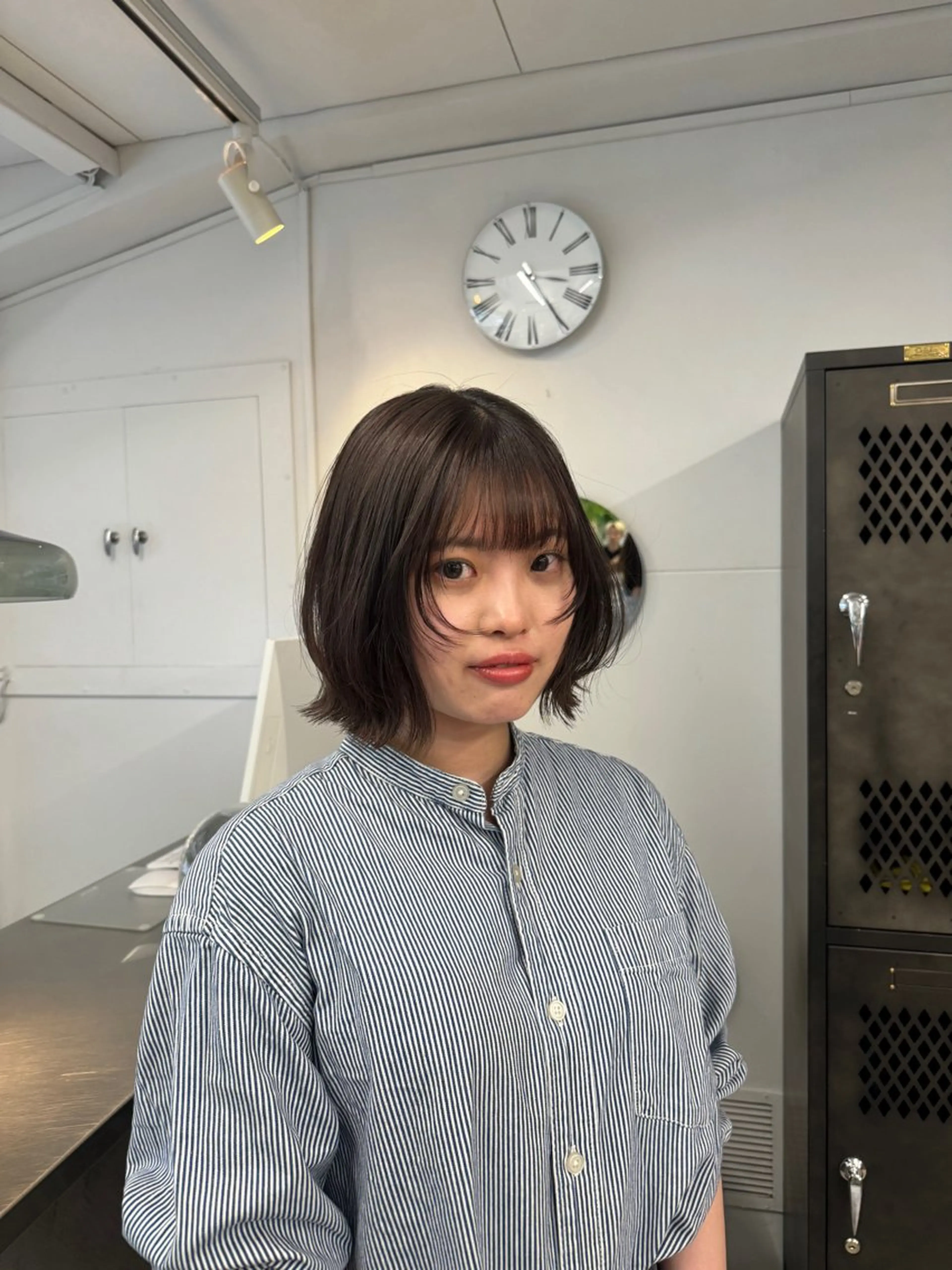 ミディアム カット ヘアカラー トリートメント INORI /フェイスレイヤーのヘアスタイル