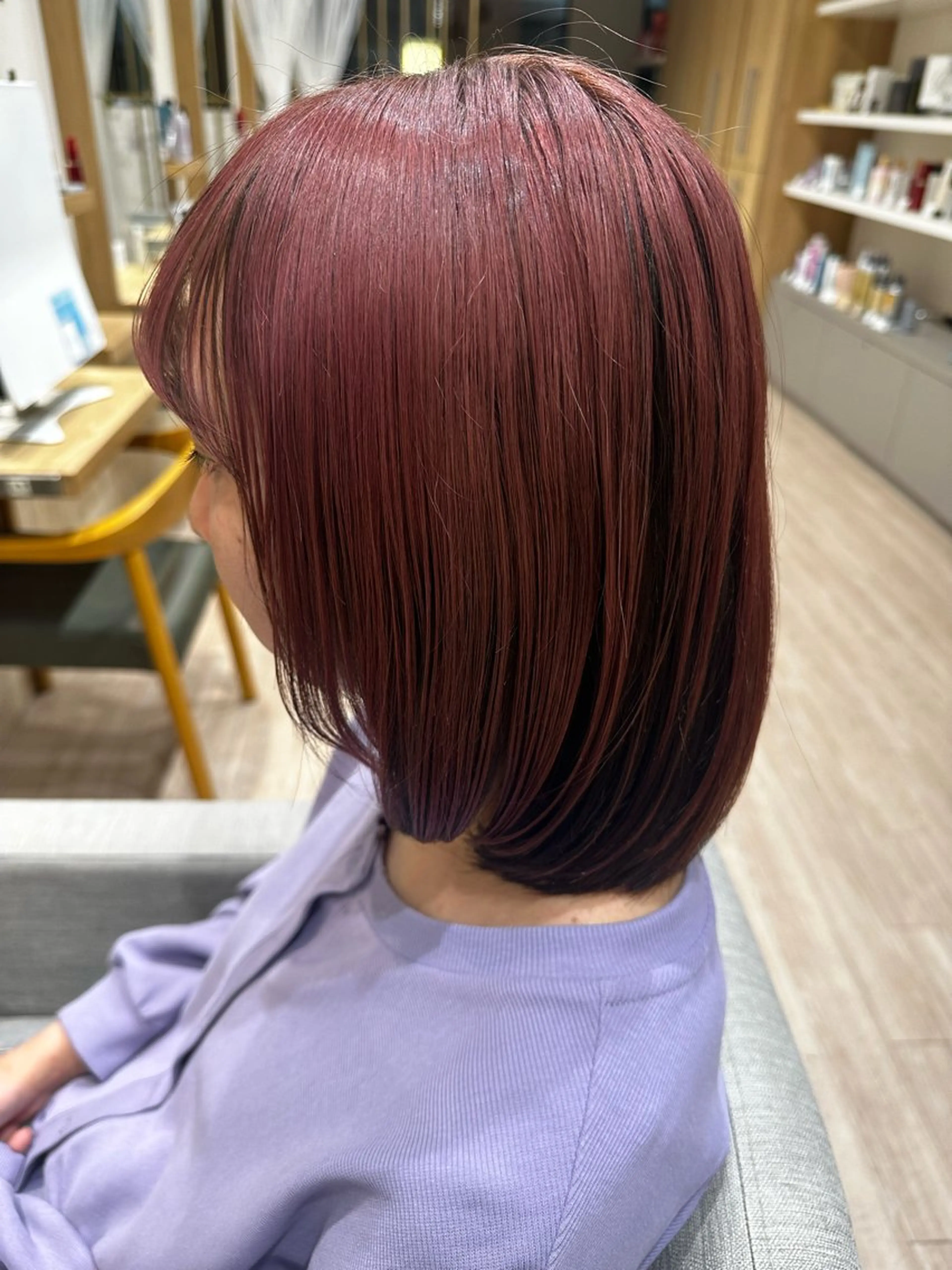 ミディアム カラー ダブルカラー ピンクカラー hair make one 004所属・織田 ゆみのヘアスタイル