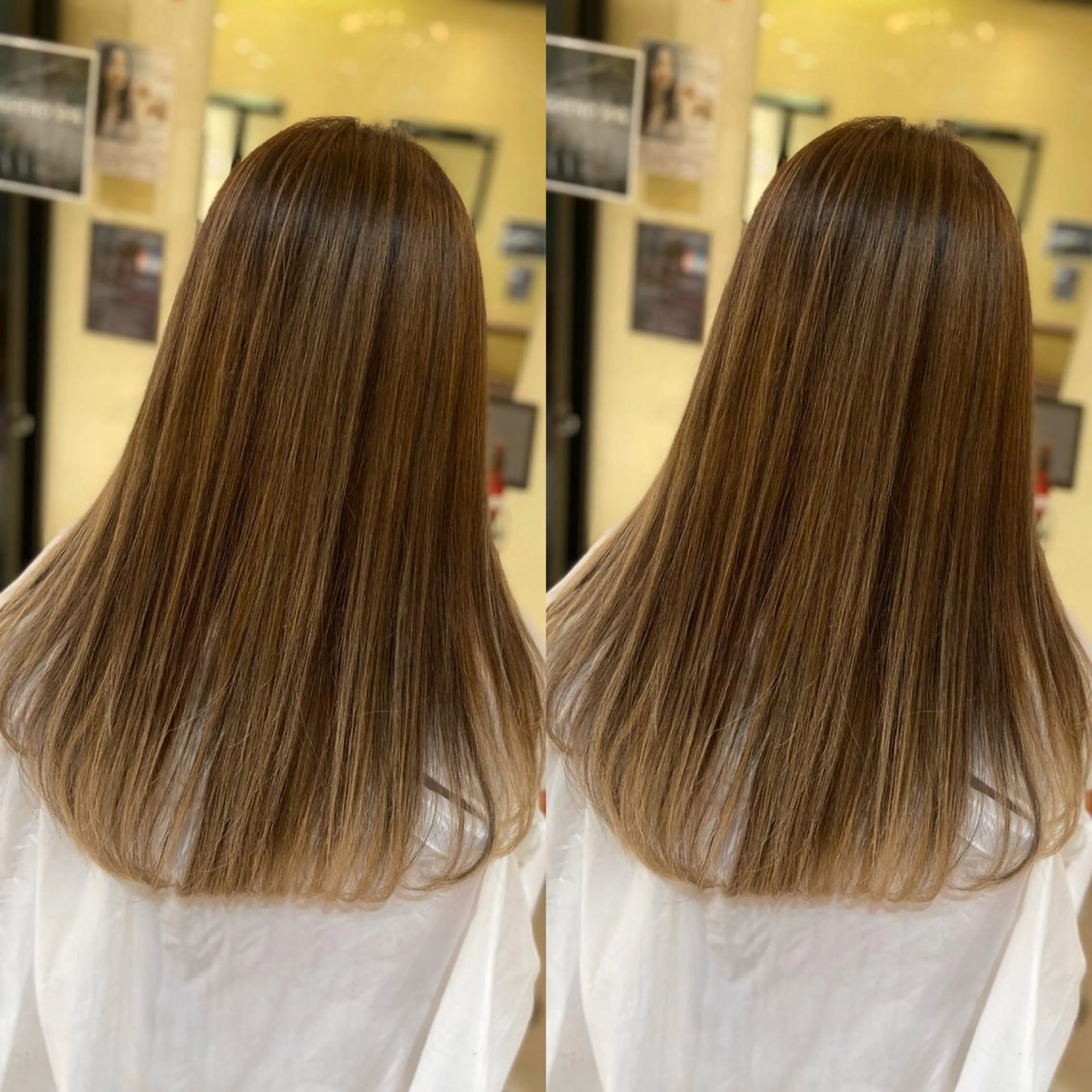 セミロング カット ヘアカラー トリートメント Y Uのヘアスタイル