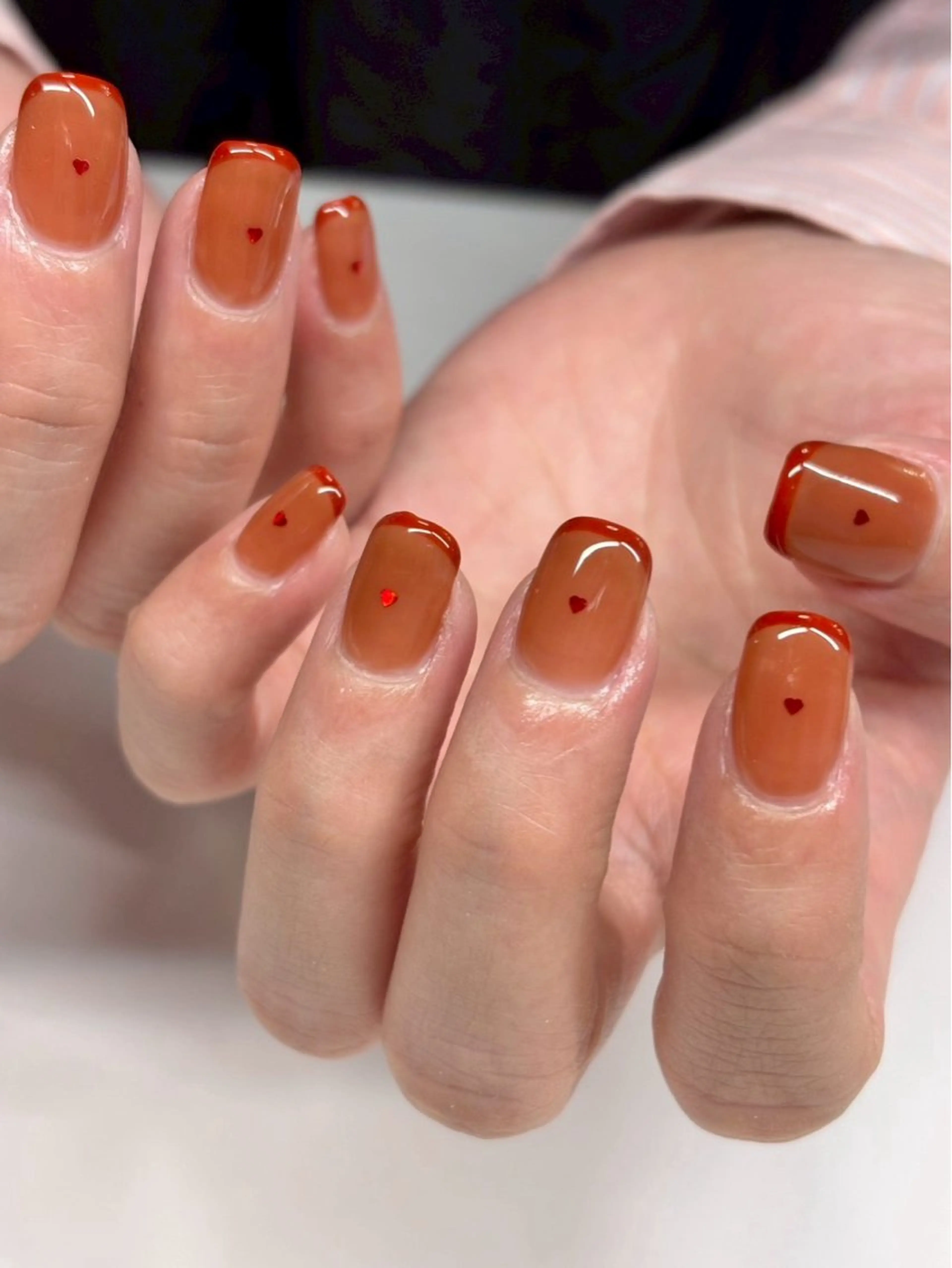 ネイル フレンチネイル ハート シンプルネイル ハンドネイル iconail 下北沢 NONのネイルデザイン