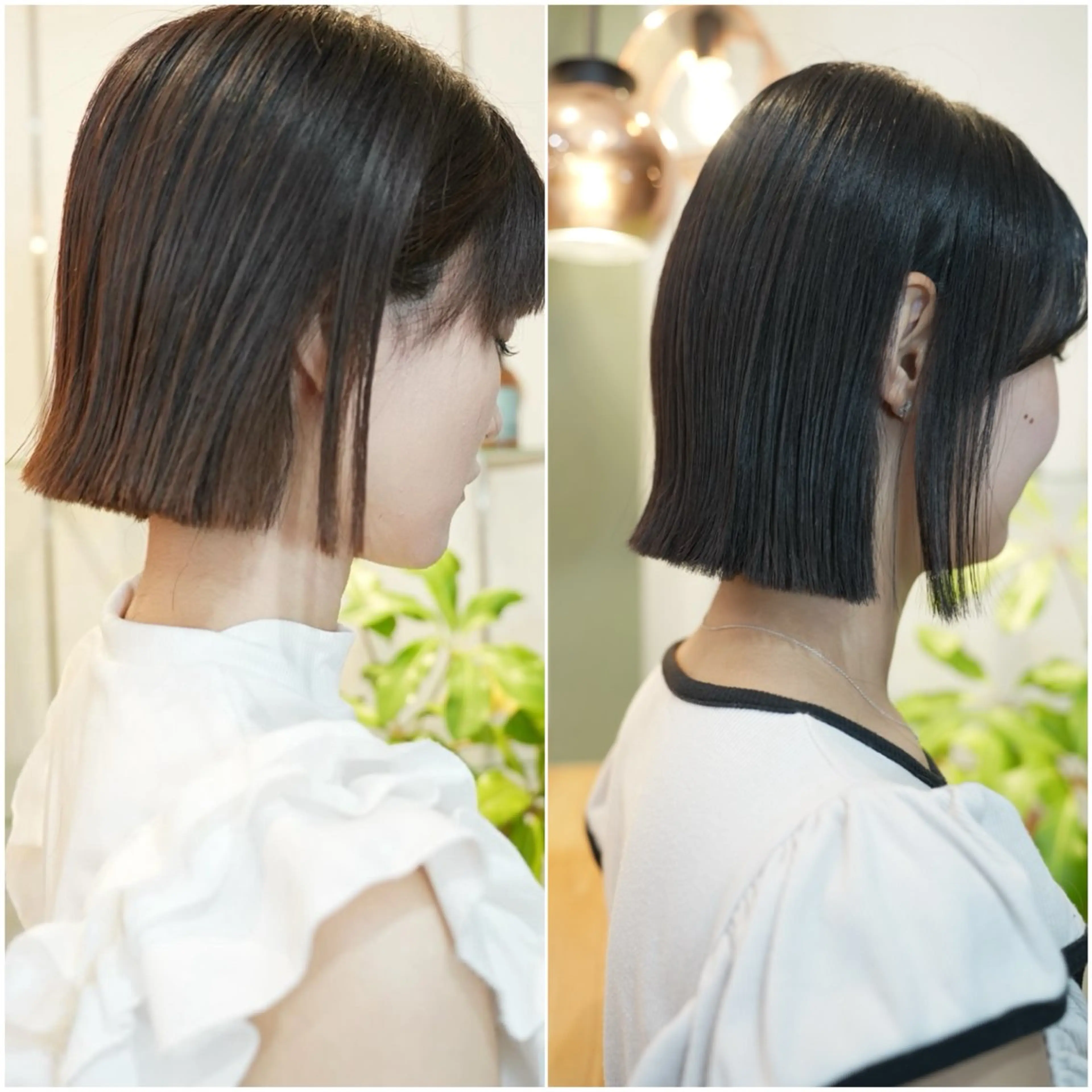 ショート 切りっぱなしボブ ボブ 縮毛矯正 Bella Salon所属・福井 悠のヘアスタイル