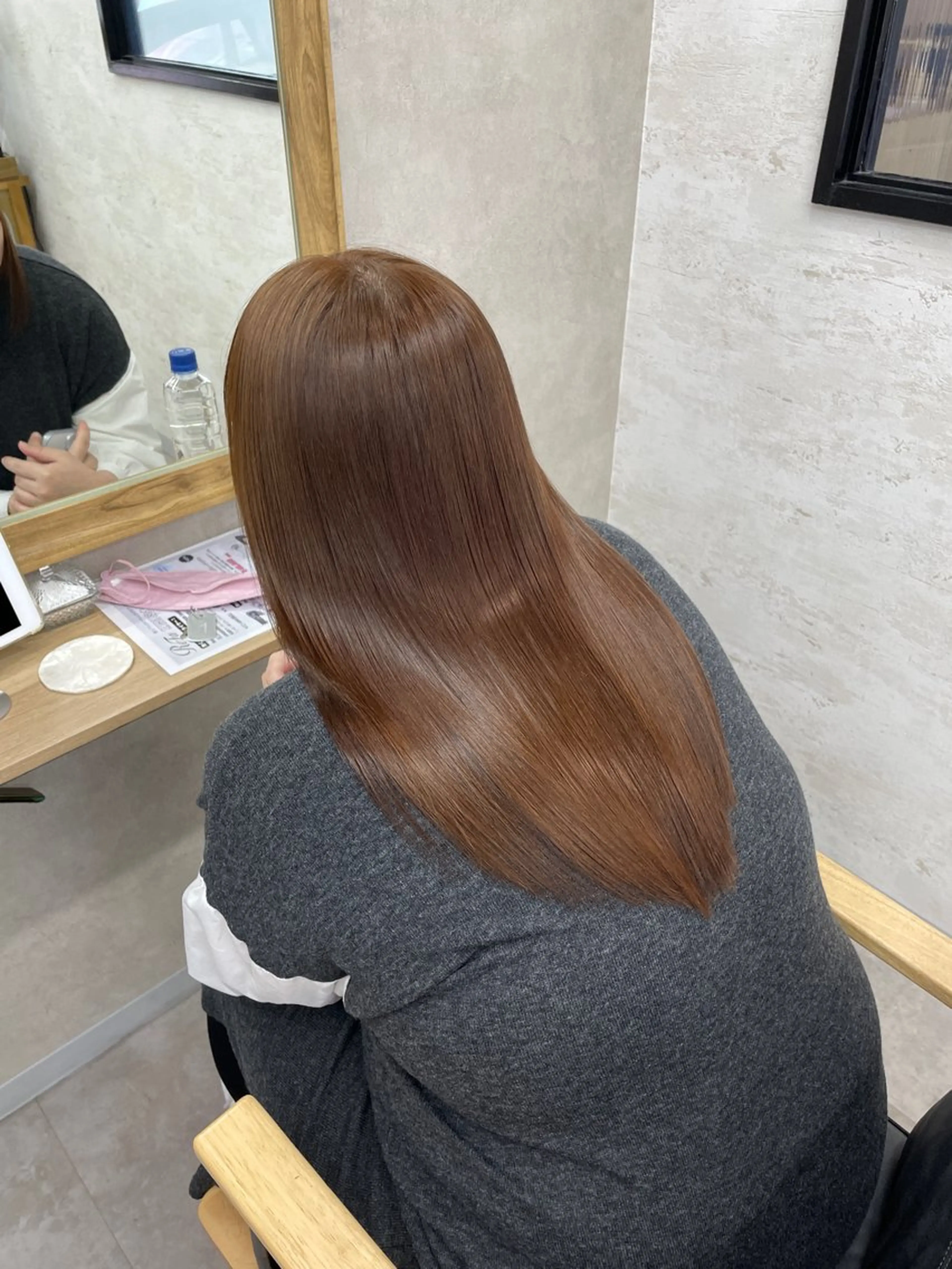 セミロング パーマ 縮毛矯正 トリートメント maria soa/艶髪ヘアのヘアスタイル