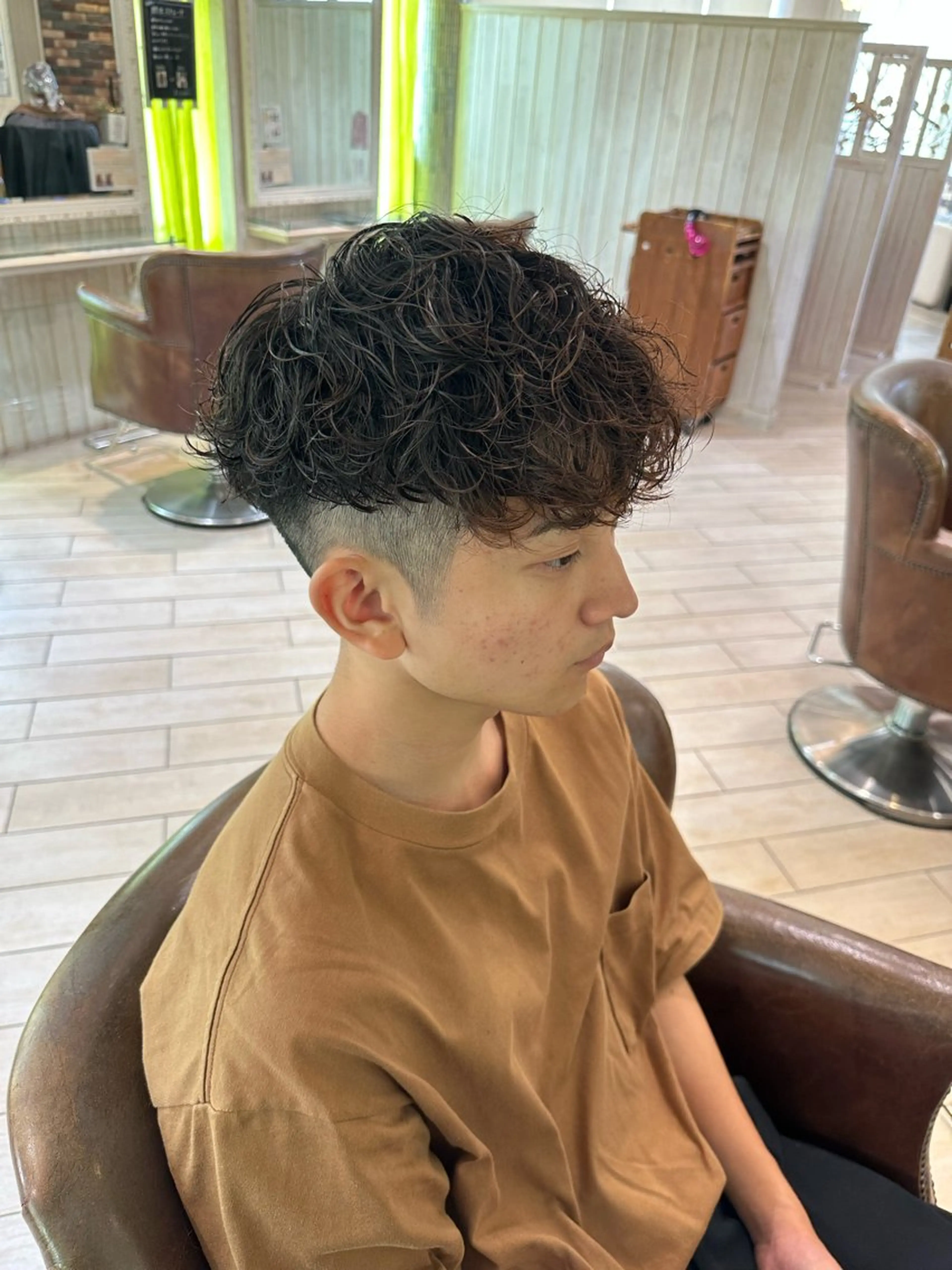 パーマ メンズ カット パーマ 増渕 駿介のヘアスタイル