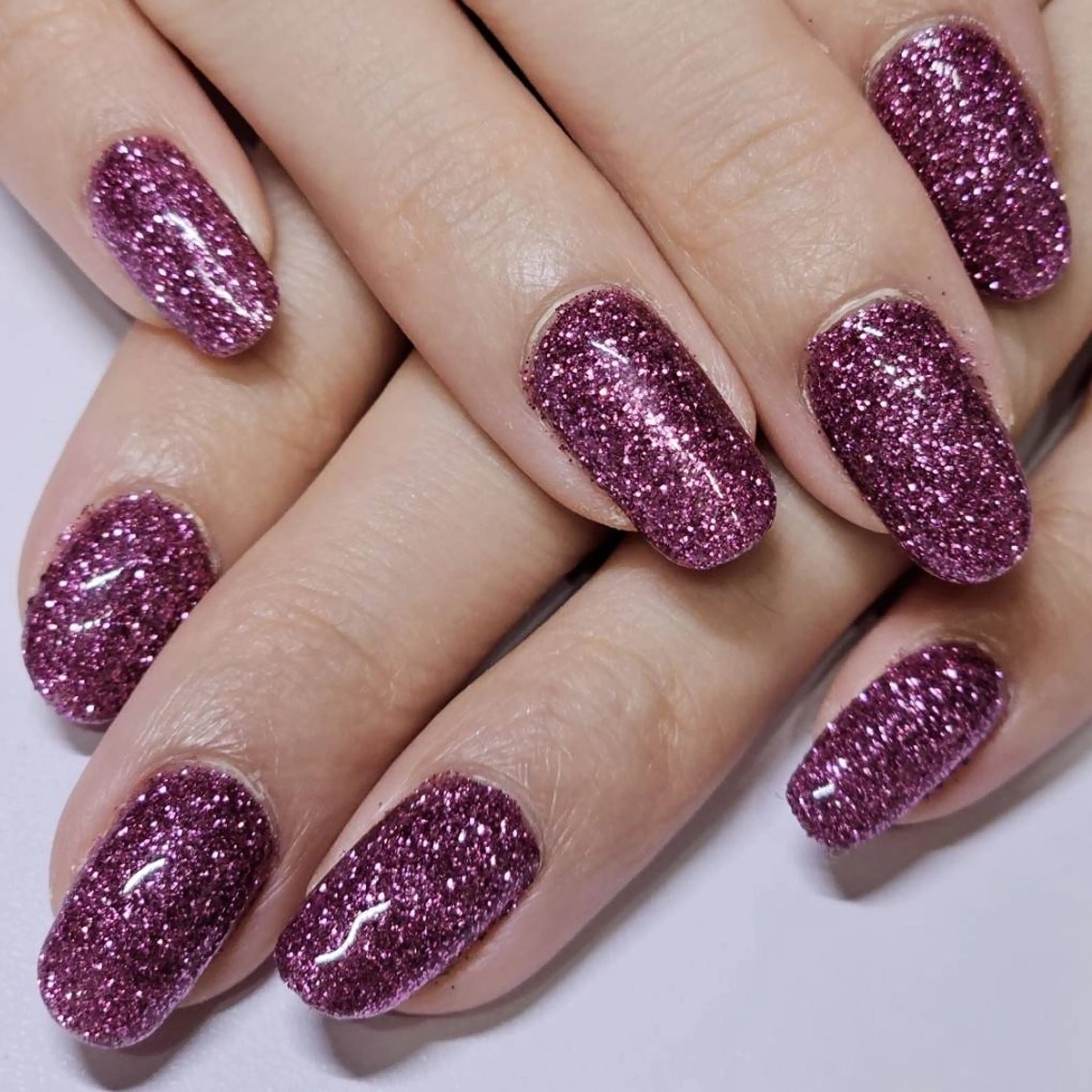 ネイル ラメ(グリッター) ワンカラーネイル ピンク パープル ハンドネイル よしだ ひろきのネイルデザイン