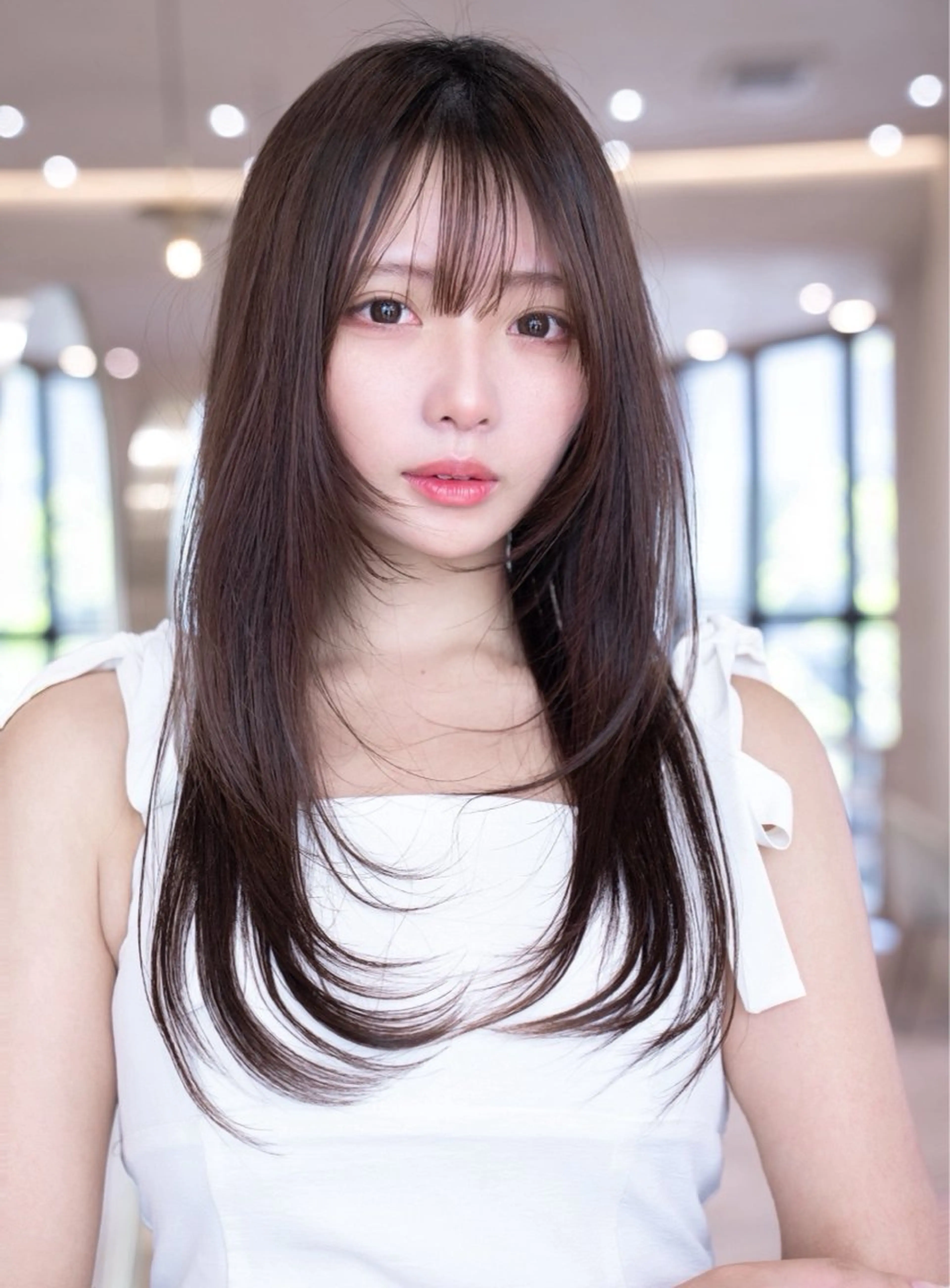 ロング カラー カット ヘアカラー トリートメント レイヤー/ベージュ ヒヨリ/渋谷のヘアスタイル