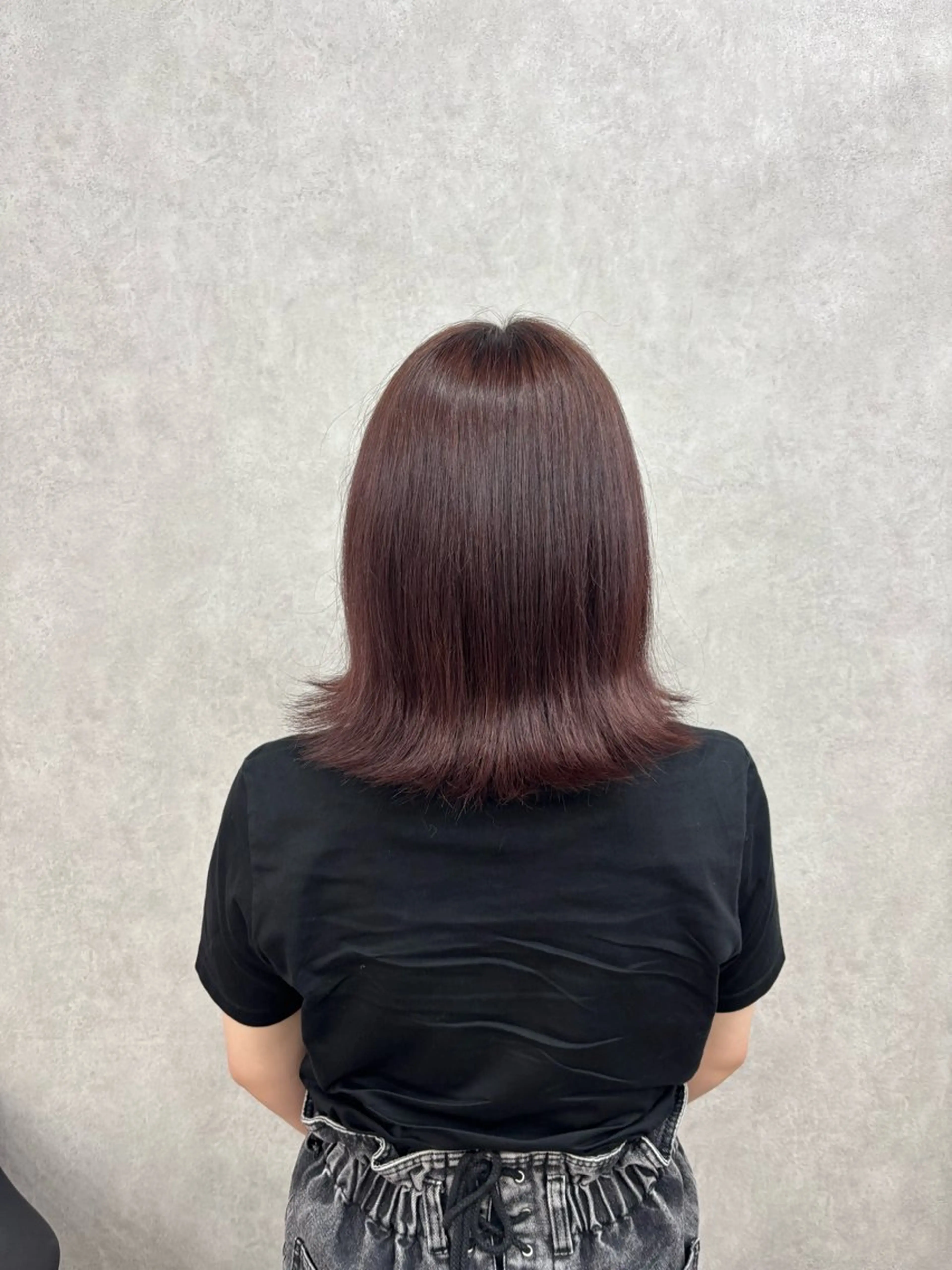 ミディアム カラー ブラウンカラー レッドカラー レッドブラウン 倉澤 愛理のヘアスタイル