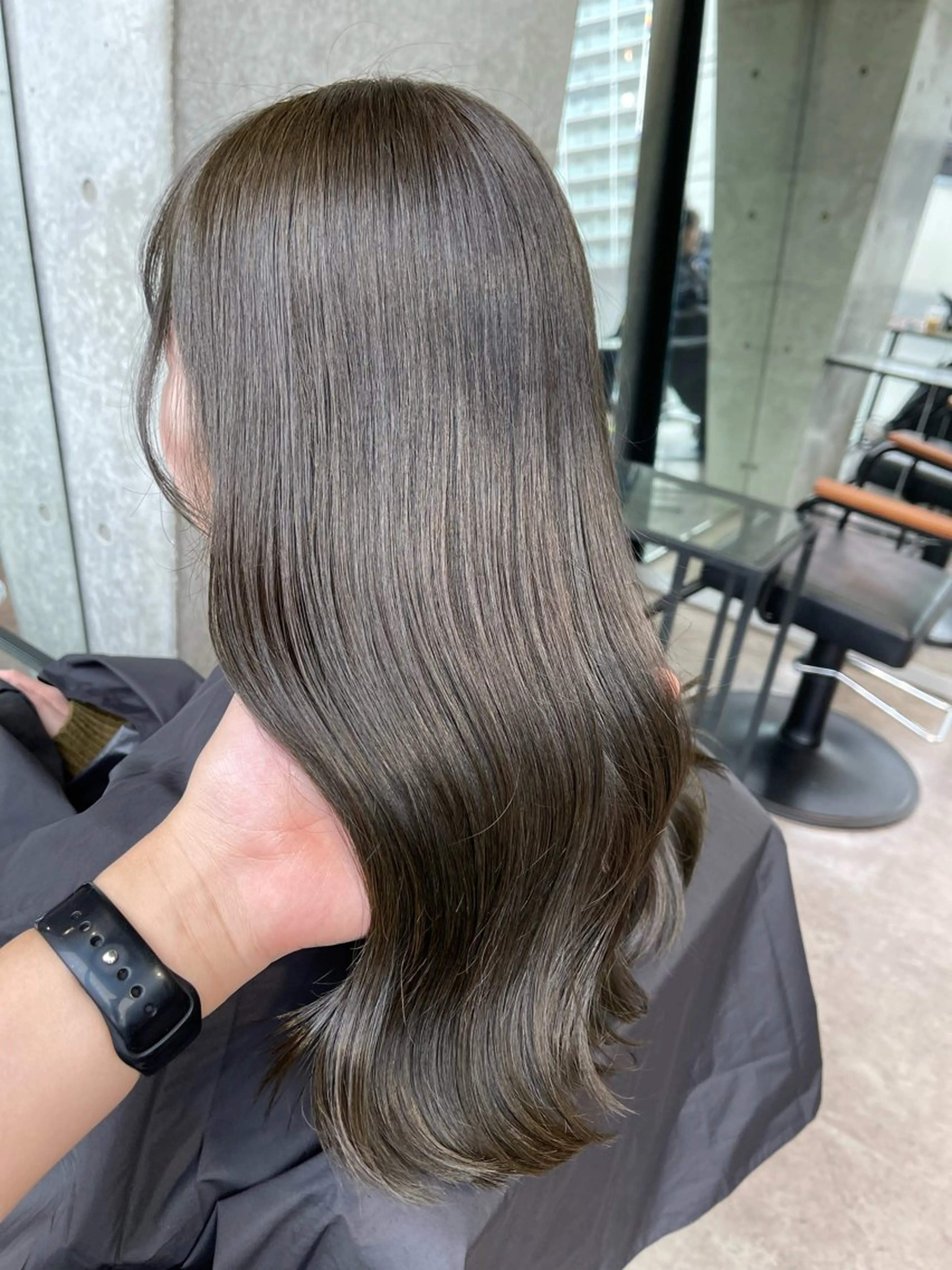 ミディアム カラー ブラウンカラー ハイトーンカラー オリーブブラウン ヘアカラー トリートメント route 【ルート】所属・髪質改善/堀江 ケアカラーtoshiのヘアスタイル