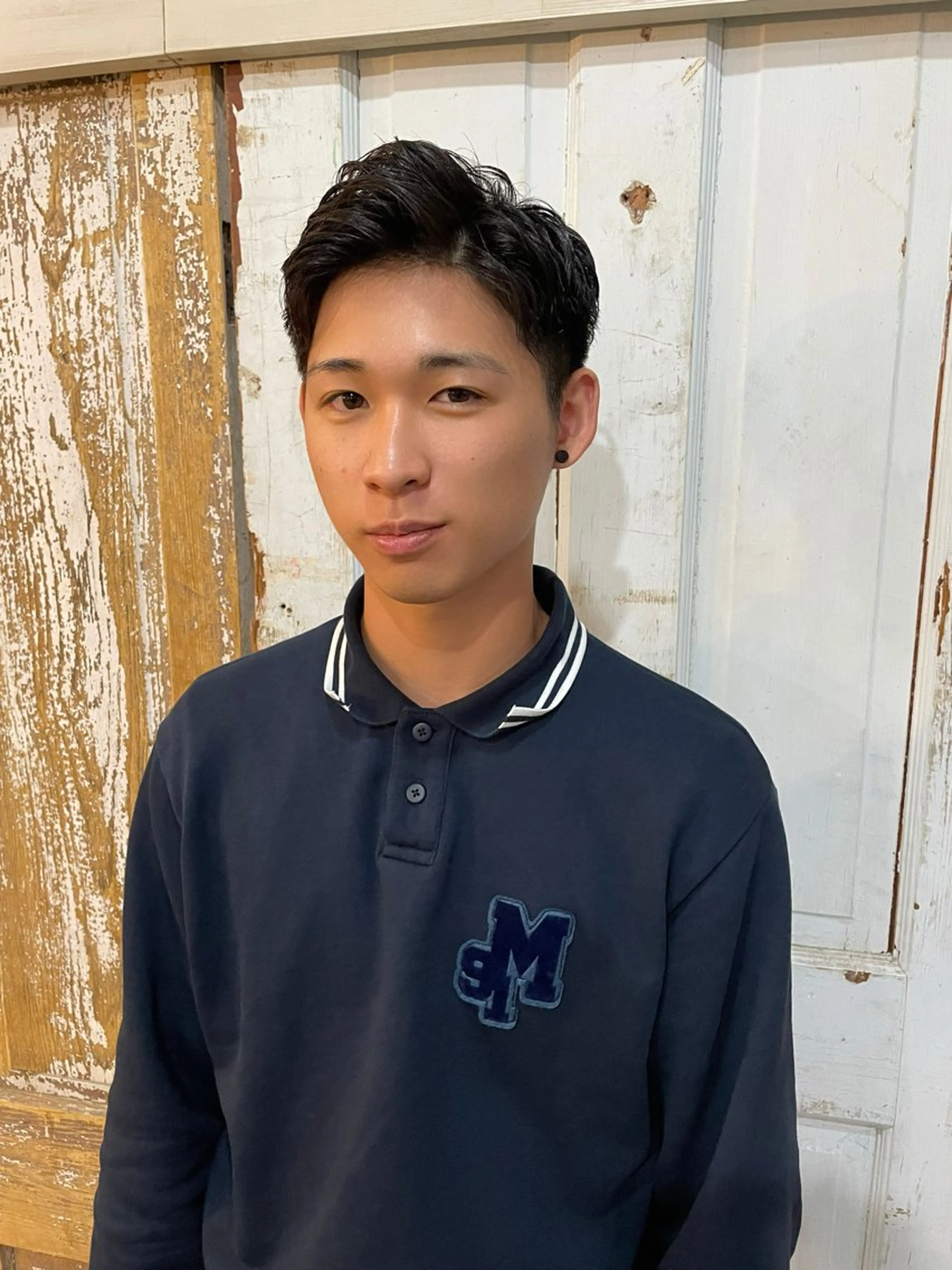 ショート パーマ メンズ メンズパーマ 七三 ショートヘア ニュアンスパーマ カット パーマ トリートメント 南堀江メンズ ▫️SOSHI▫️のヘアスタイル