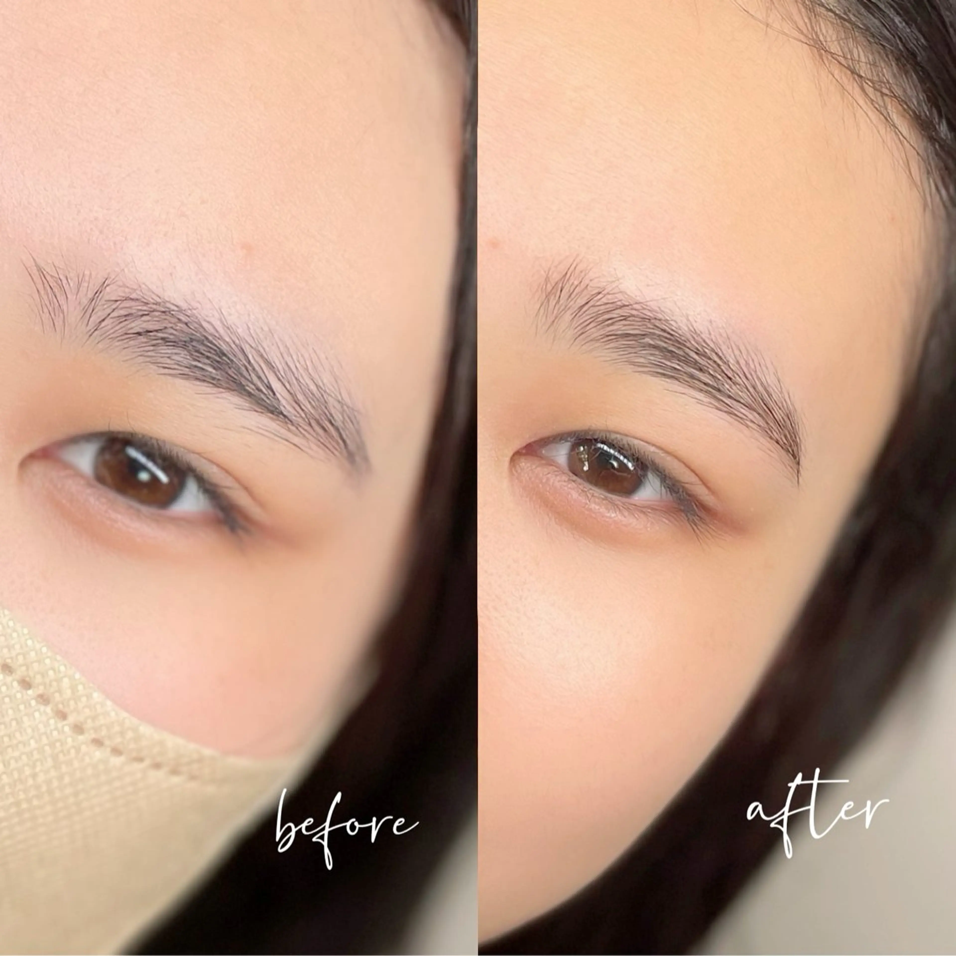 【撮影モデル】自眉を活かしたナチュラルブロウ（眉Wax）の写真